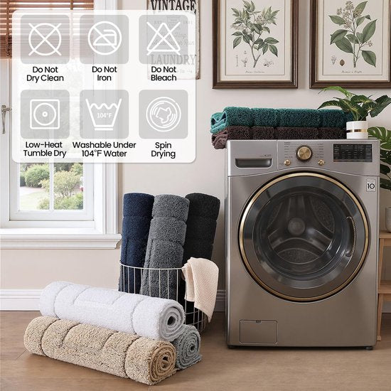 Microfiber Absorbent Bathroom Rug 80x50 cm Non-Slip Brand BOTC