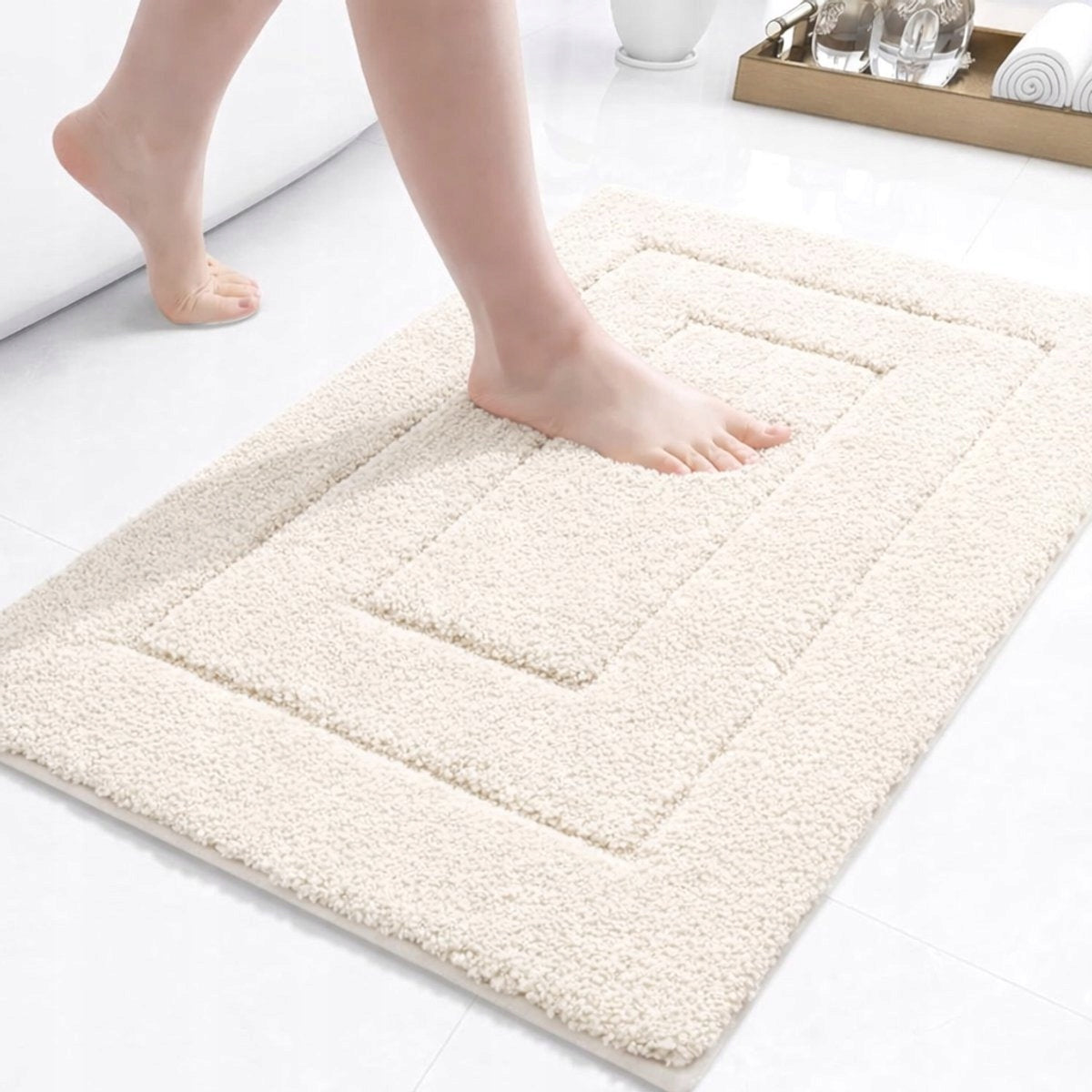 Microfiber Absorbent Bathroom Rug 80x50 cm Non-Slip