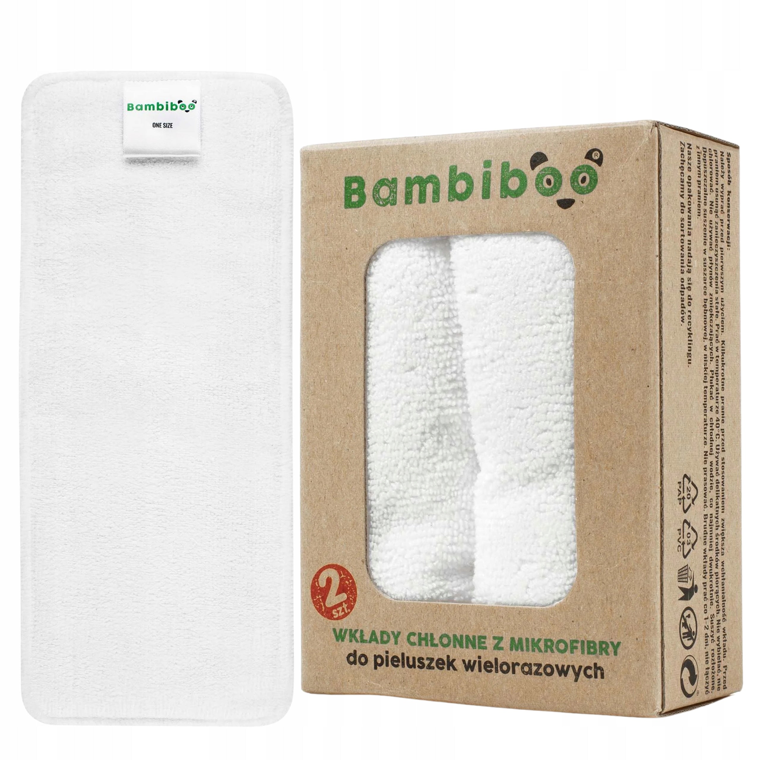 Microfiber Absorbent Cartridges for Reusable Diapers 2 Pack Bambiboo