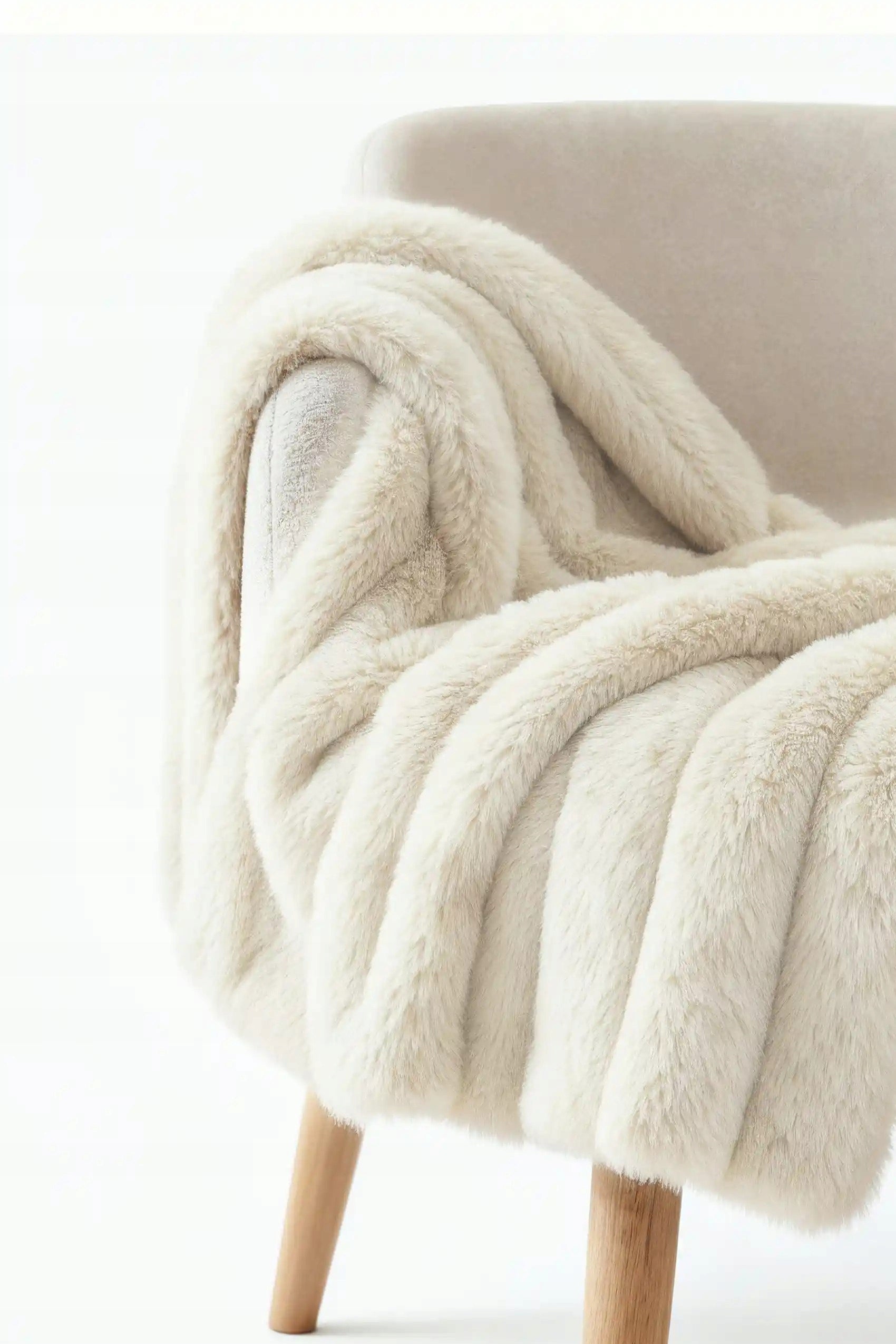 Microfiber Blanket 150x200 Bunny Cream Fur Fluffy Brand Spod Igły i Nitki