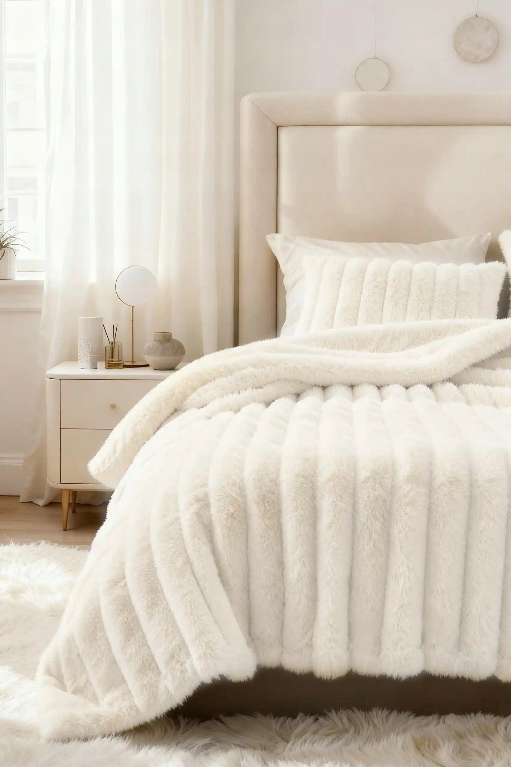 Microfiber Blanket 150x200 Bunny Cream Fur Fluffy Packaging status original