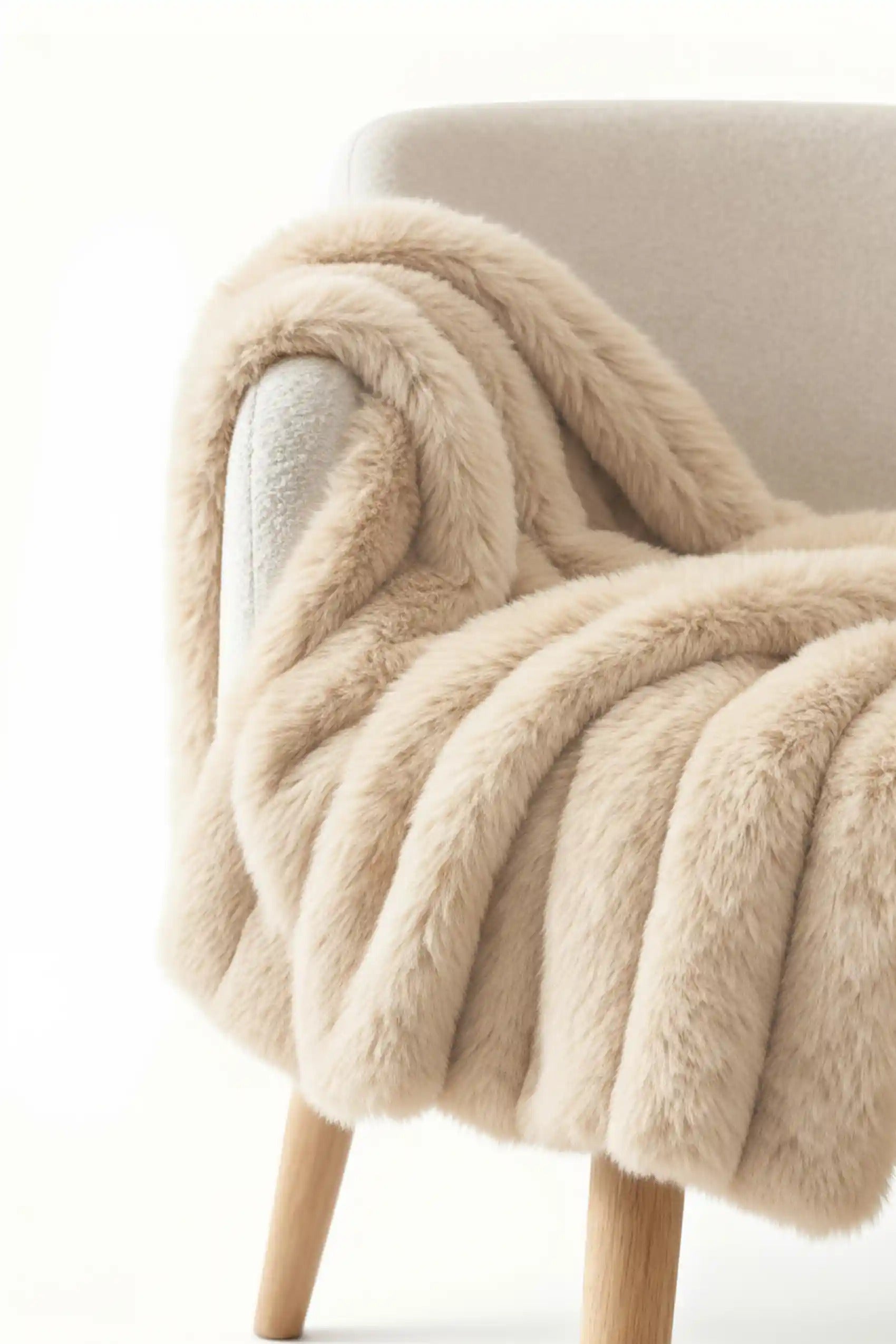 Microfiber Blanket 150x200 Bunny beige furry fluffy Brand Spod Igły i Nitki