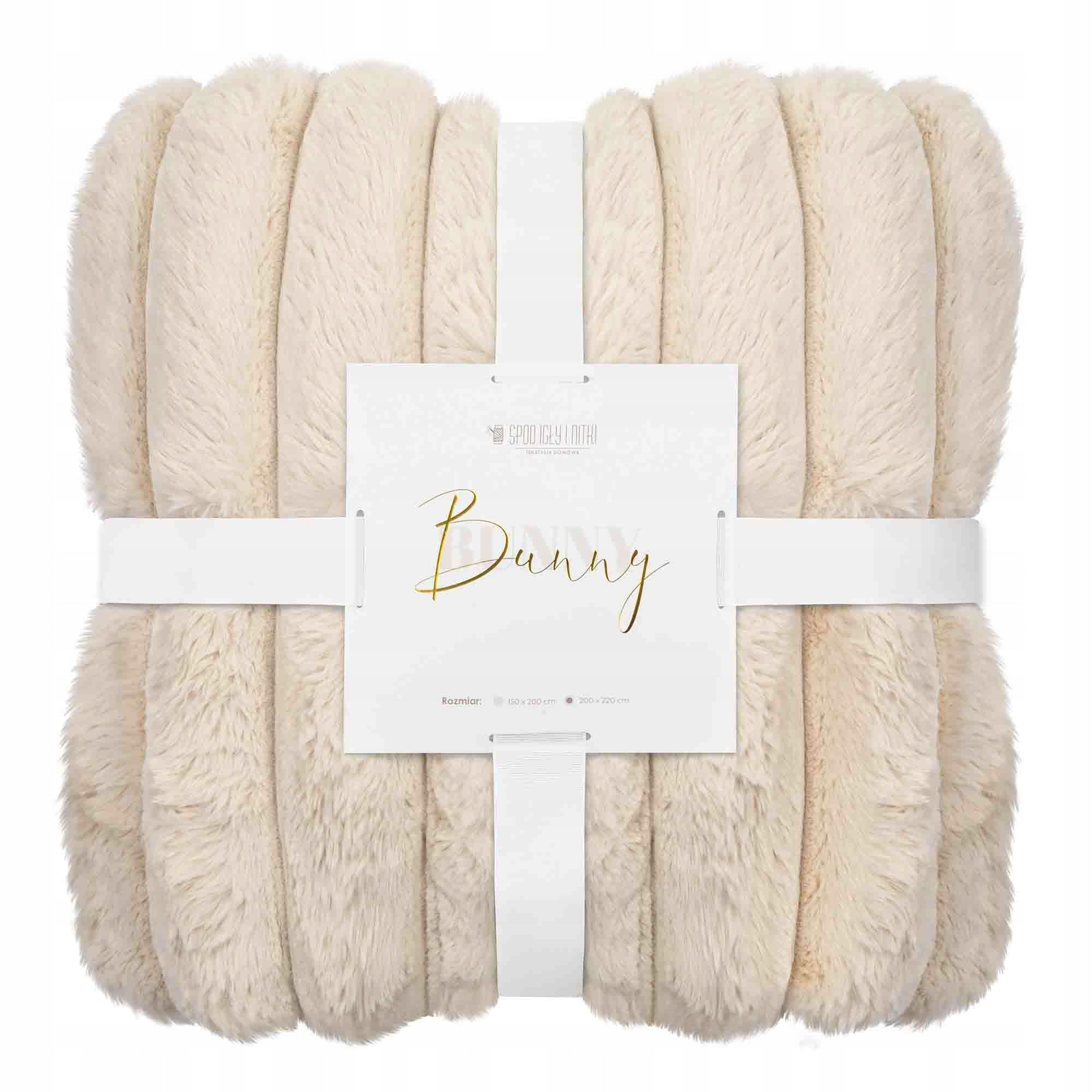 Microfiber Blanket 150x200 Bunny beige furry fluffy