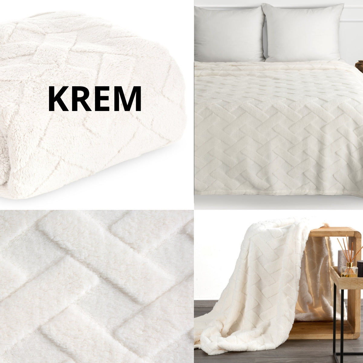 Microfiber Blanket Soft Warm Fluffy CARO 200x220 Embossed 3D Effect Manufacturer code 458723