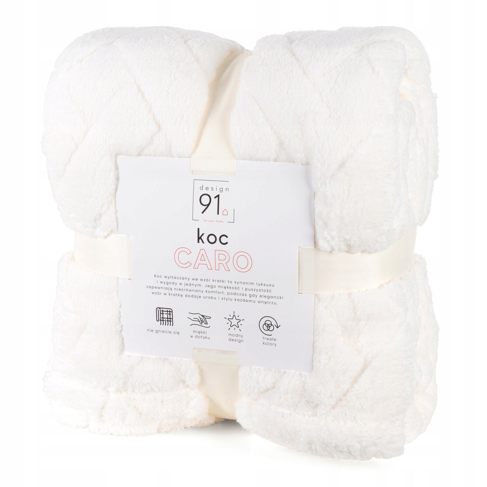 Microfiber Blanket Soft Warm Fluffy CARO 200x220 Embossed 3D Effect