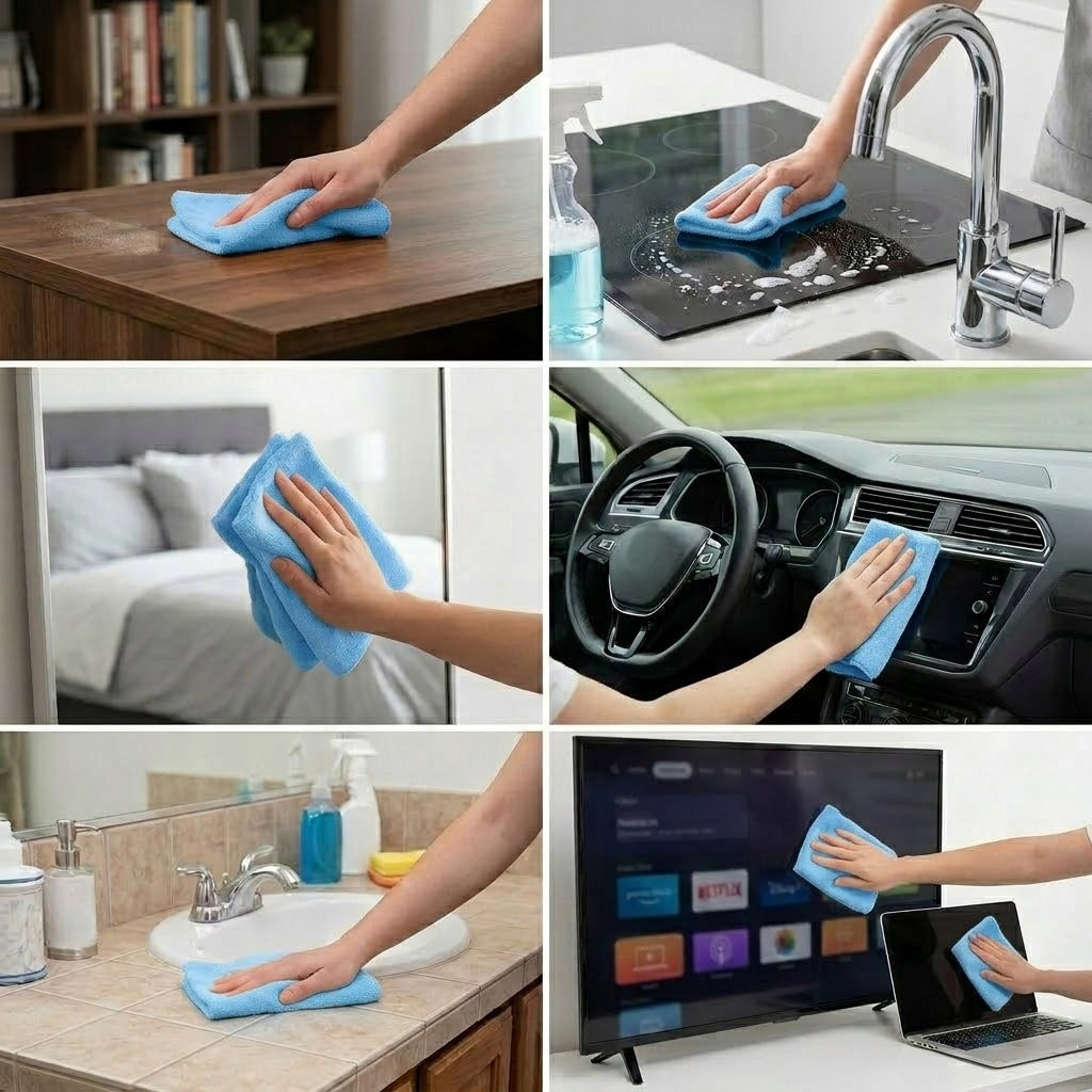 Microfiber Cloth Seamless 40x40cm Blue Delicate 300gsm Ulfur Manufacturer code UF15144LB