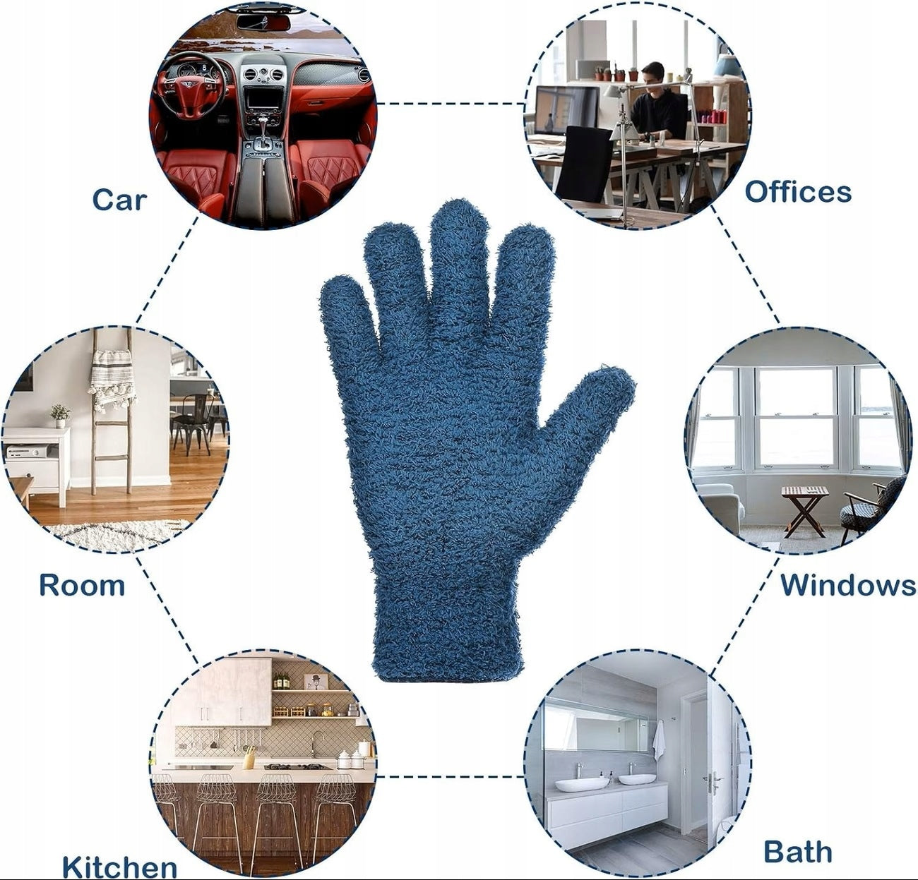 Microfiber Dust Glove for Vacuuming Household Leaf Cleaning Manufacturer code Szara
