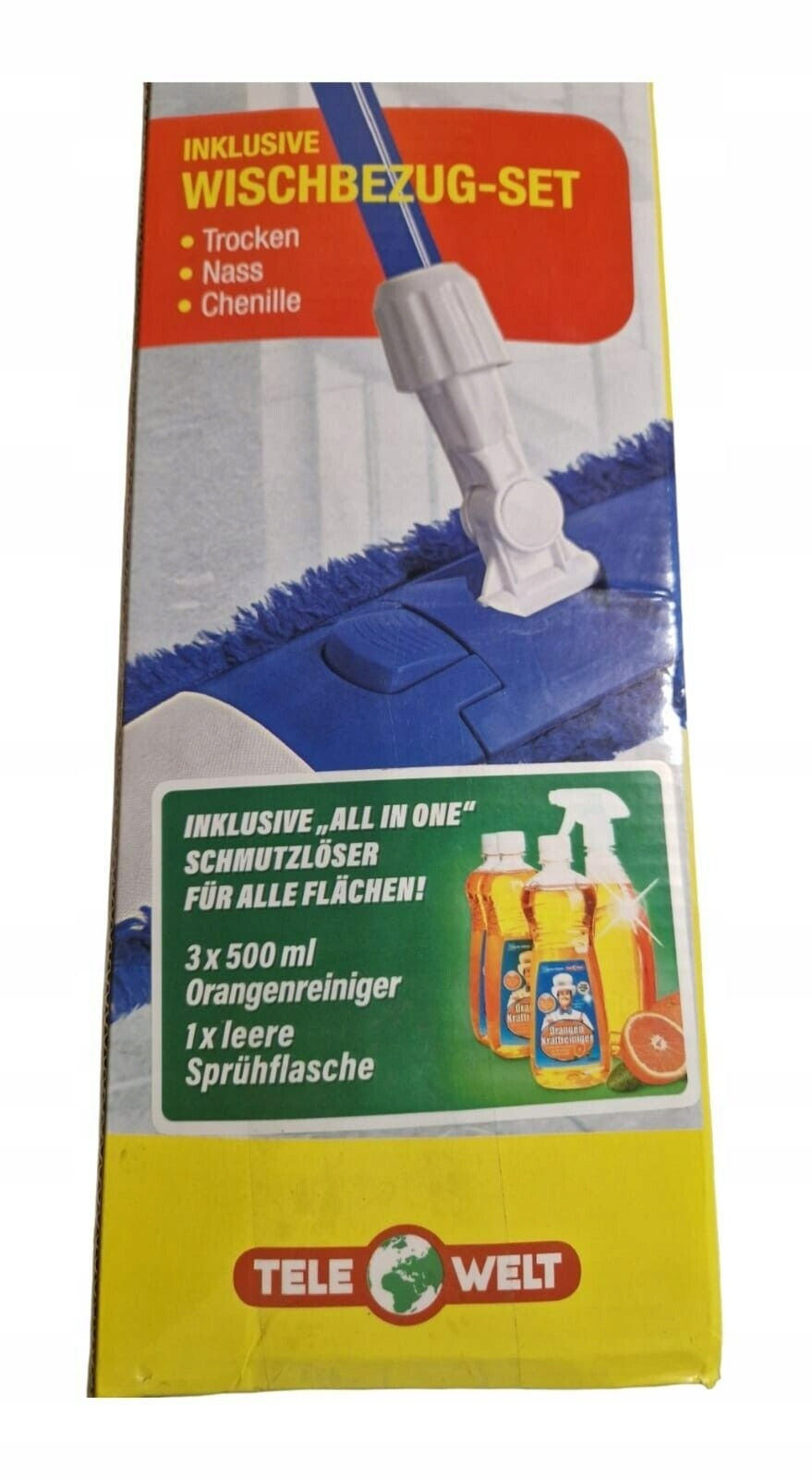 Microfiber Flat Mop 135 cm Rotary 360° Chenille TELEWELT Manufacturer code Clever Clean PRIME