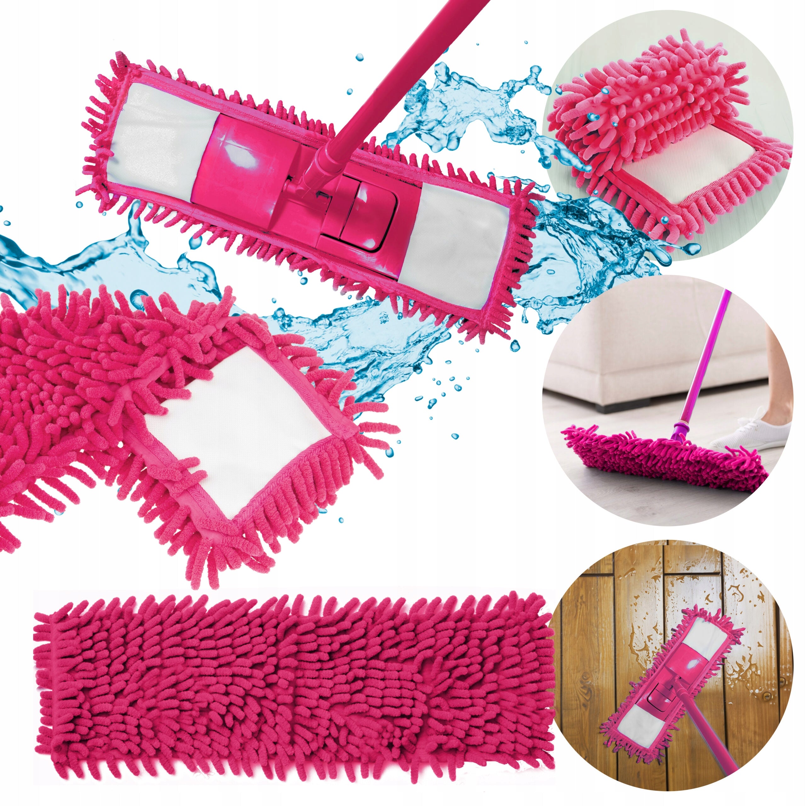 Microfiber Flat Mop Cartridge Pink Manufacturer code DGSA-65MIX