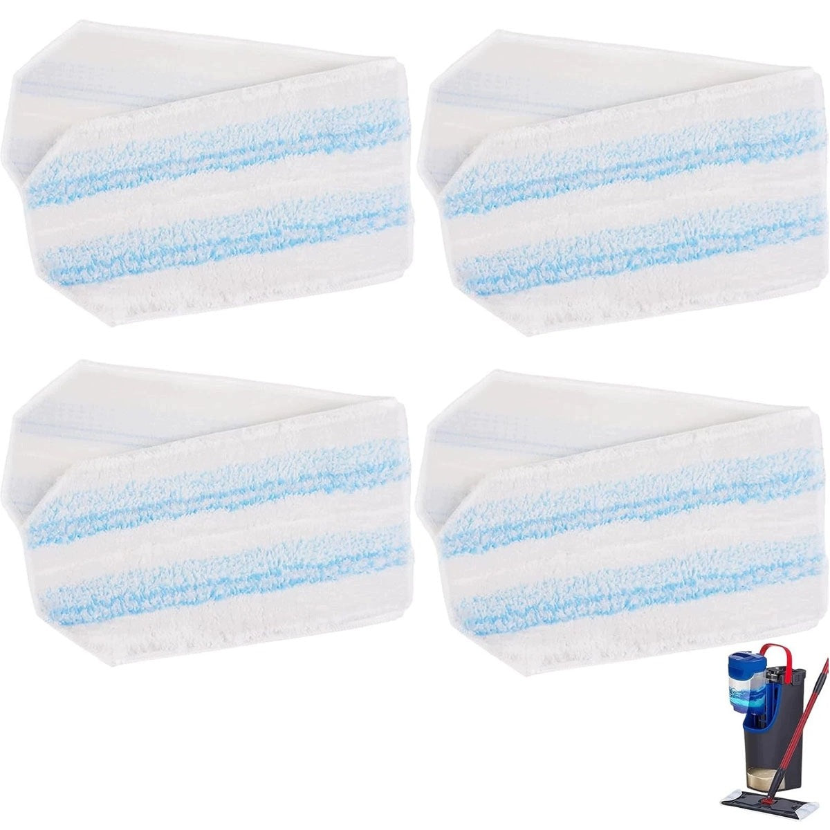 Microfiber Mop Cartridges - 4 Pieces, Compatible with H2Pro and O
