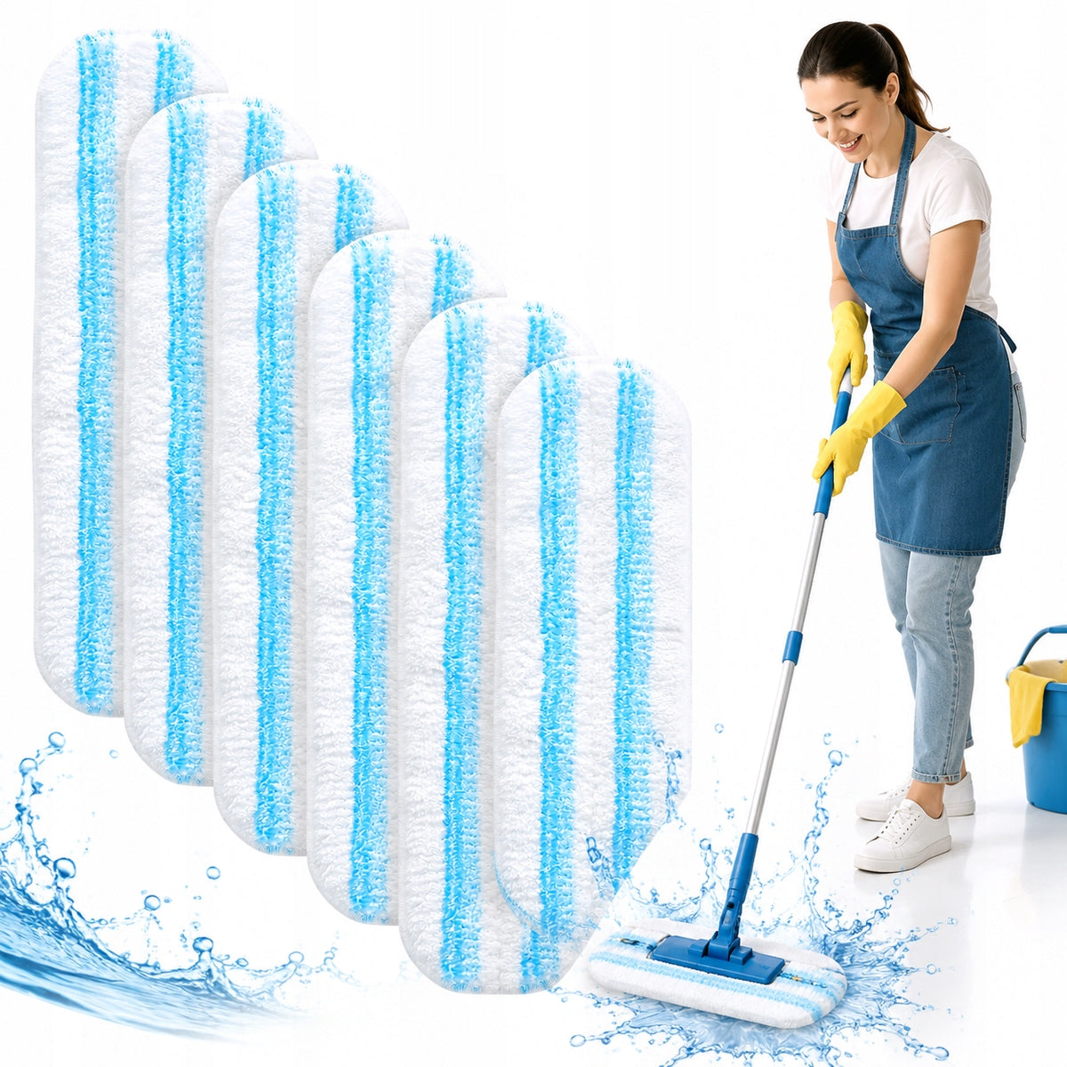Microfiber Mop Cartridges 6pcs – for Vileda, Washable, Absorbent
