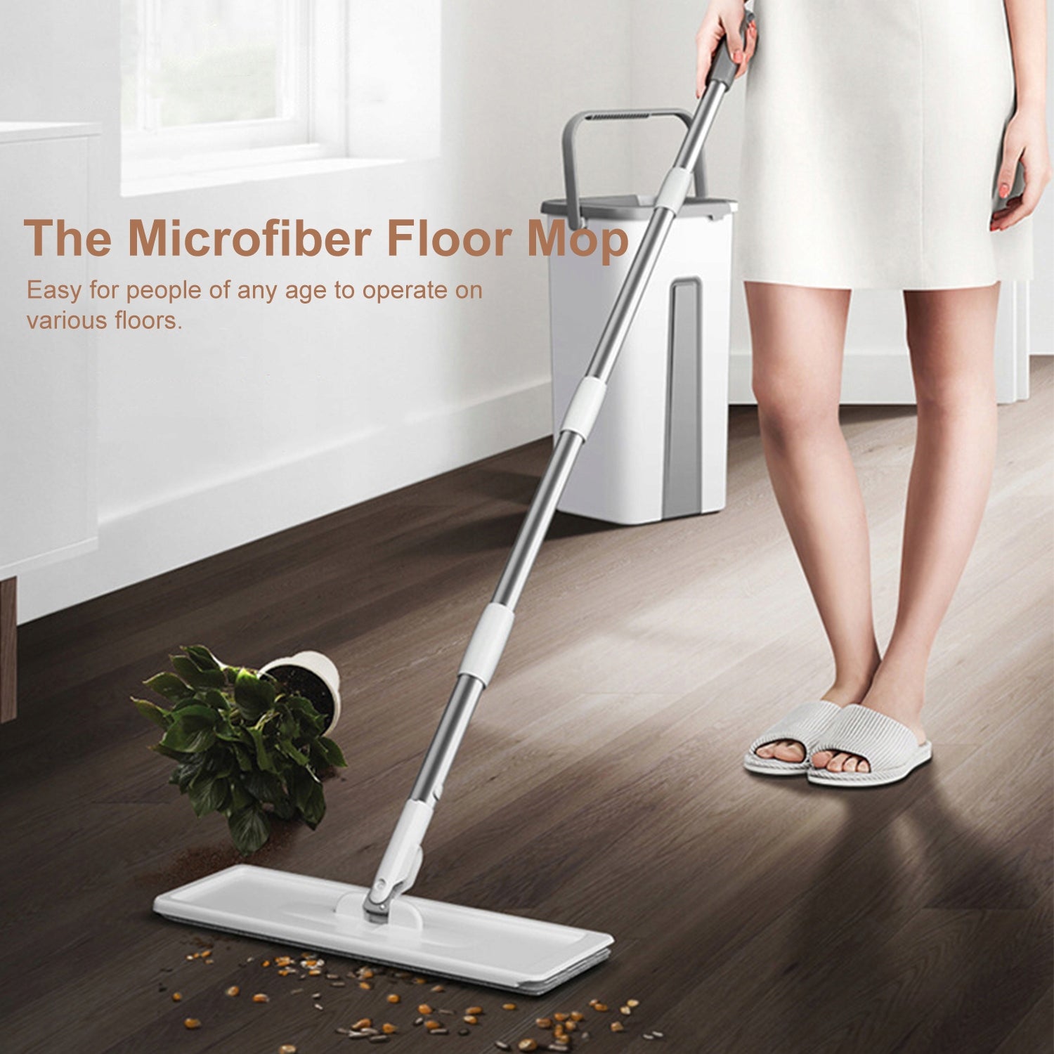 Microfiber Mop with Bucket Floor Cleaning Mop for Floor Squeezed Without Manufacturer code H33486-3