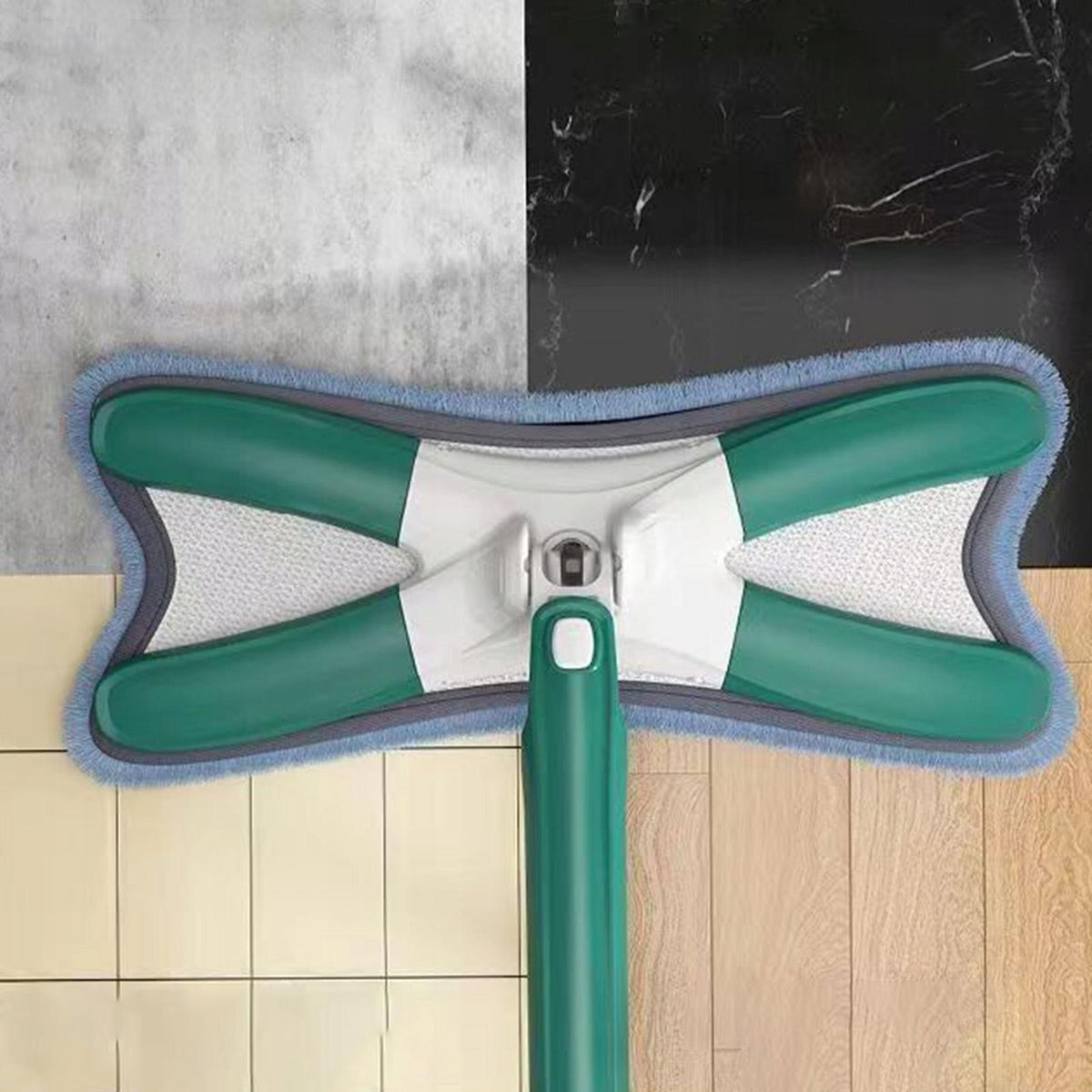 Microfiber Mops Microfiber Hardwood Floor Mop 3 Reusable Green and White Brand no brand