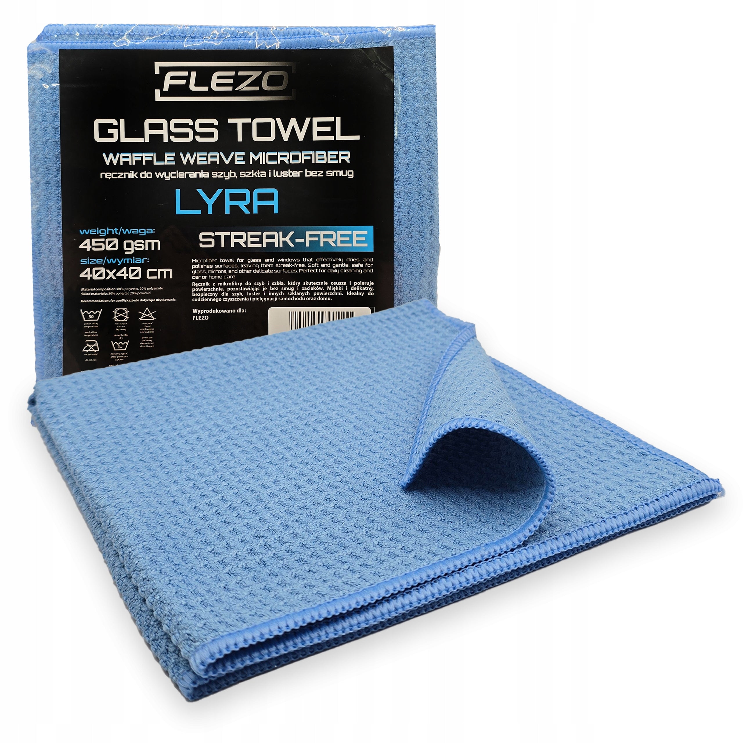 Microfiber TOWEL MICROFIBER for WIPING windows WITHOUT STREAKS 40x40 450