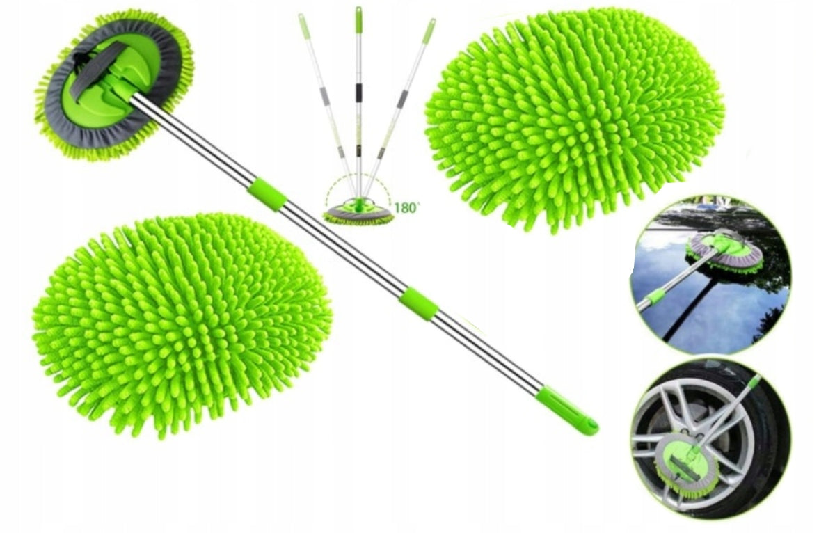 Microfiber Telescopic Brush Mop Sponge 2in1 Car Washer 3 Mop