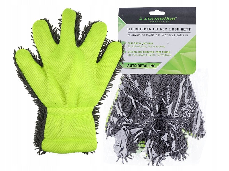 Microfiber Toe Wash Glove Chenille + Mesh Carmotion