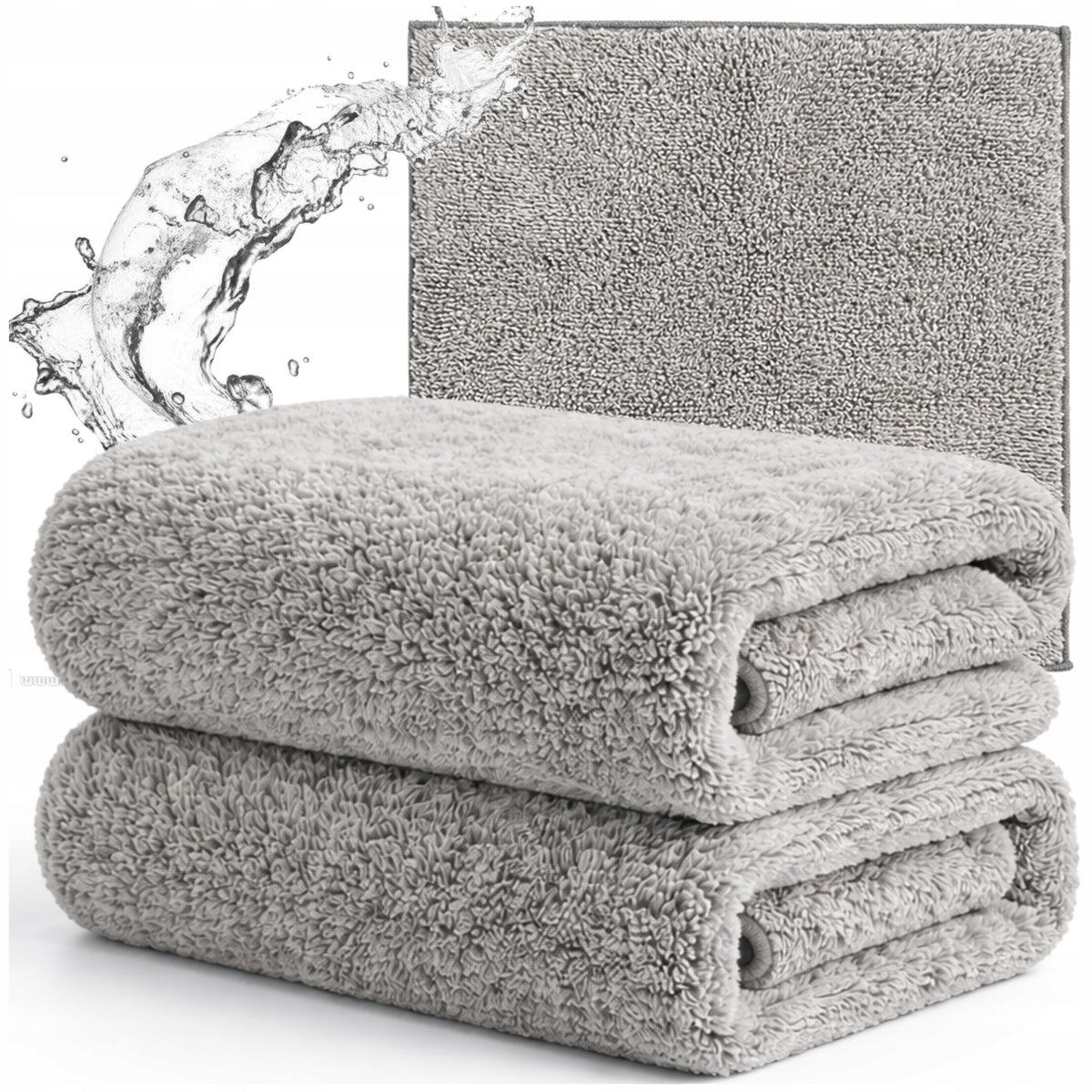 Microfiber Towel Grey Set of 2pcs Cloth 30x40cm Cloth Soft Manufacturer code Ręcznik ściereczka do czyszczenia i osuszania