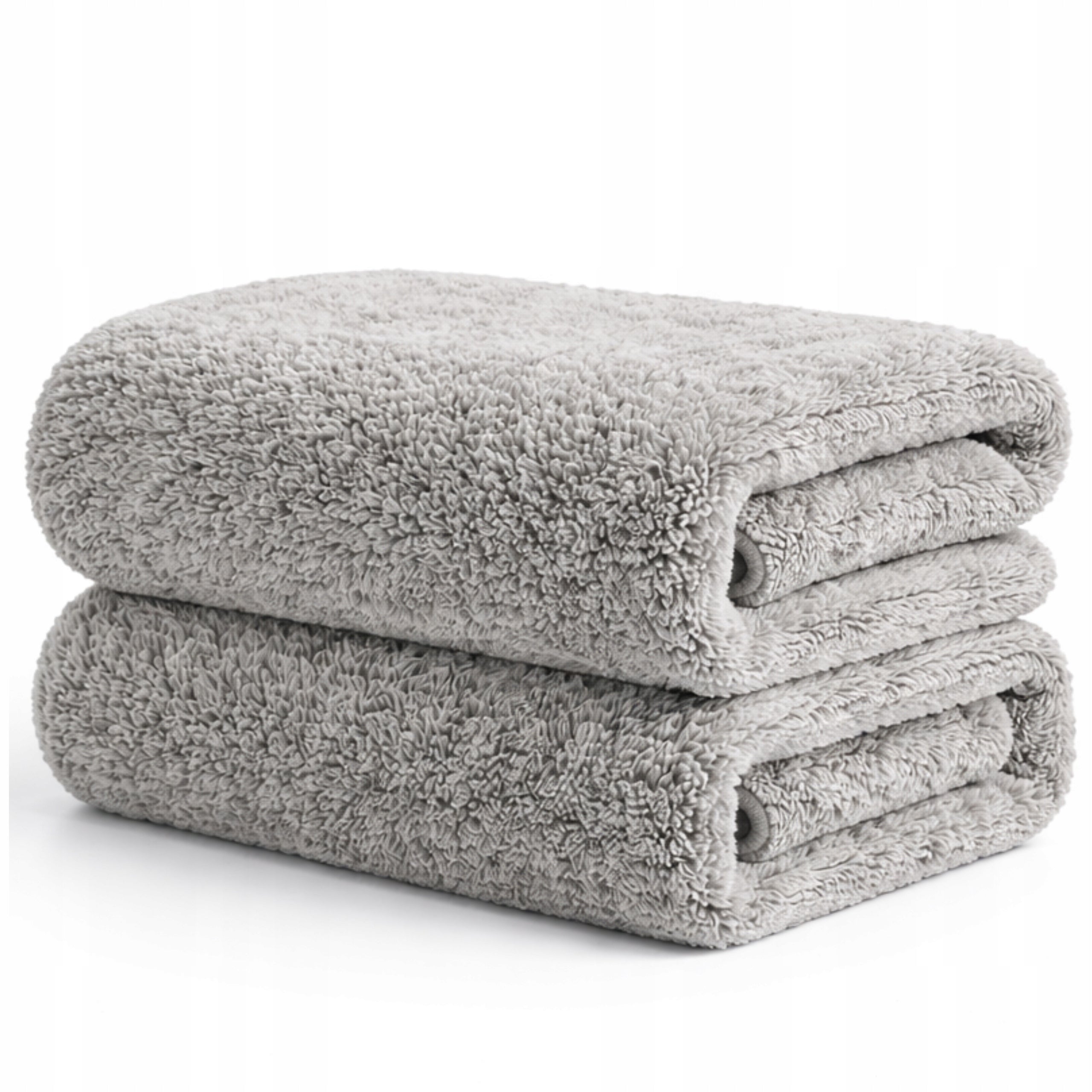 Microfiber Towel Grey Set of 2pcs Cloth 30x40cm Cloth Soft Packaging status original