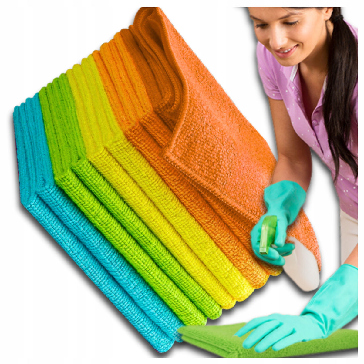 Microfiber Towel Set of 10 Pcs Cloths 30x30 Cm Colorful Cloths Manufacturer code Ręcznik ścierka do sprzątania osuszania 30cm