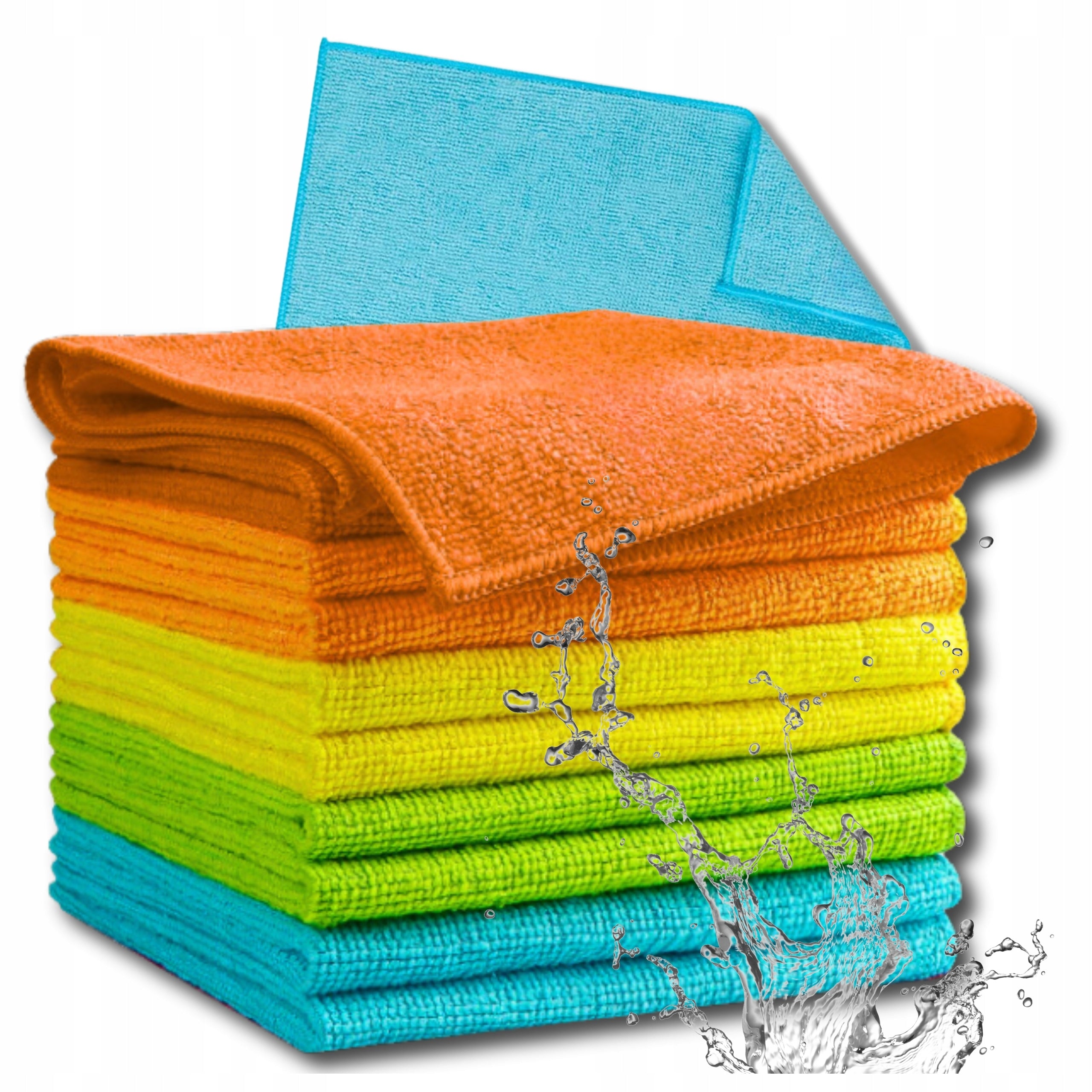 Microfiber Towel Set of 10 Pcs Cloths 30x30 Cm Colorful Cloths Packaging status original