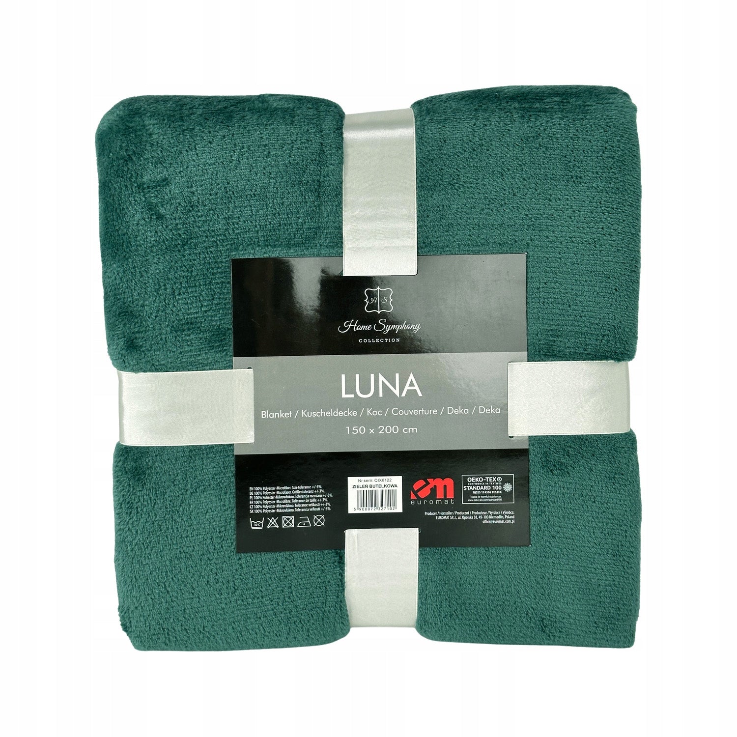 Microfiber blanket Luna Bottle Green 150x200 cm Kind blanket