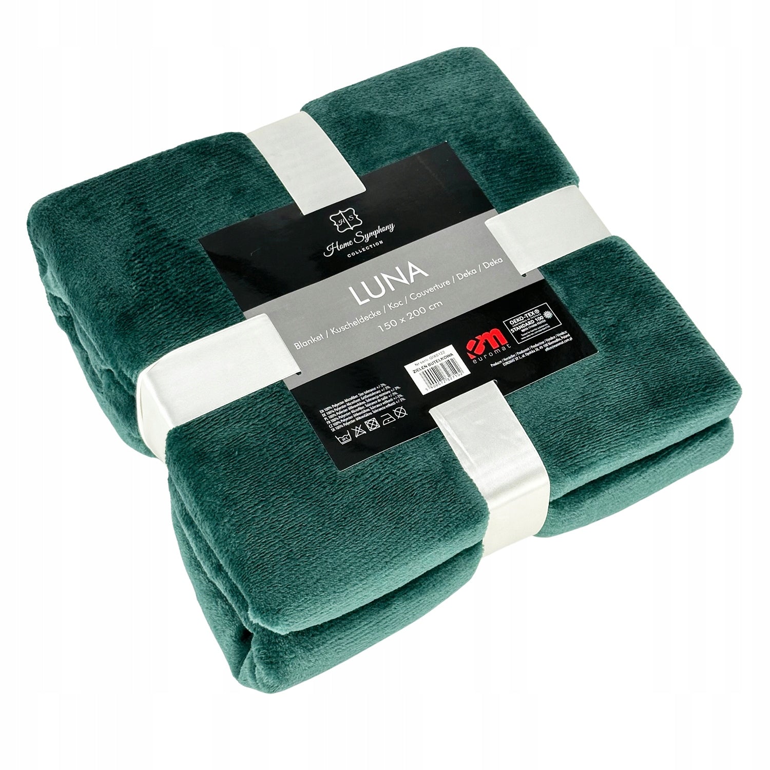 Microfiber blanket Luna Bottle Green 150x200 cm