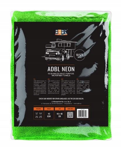 Microfiber cloth ADBL NEON 40x40cm microfiber seamless 1pcs