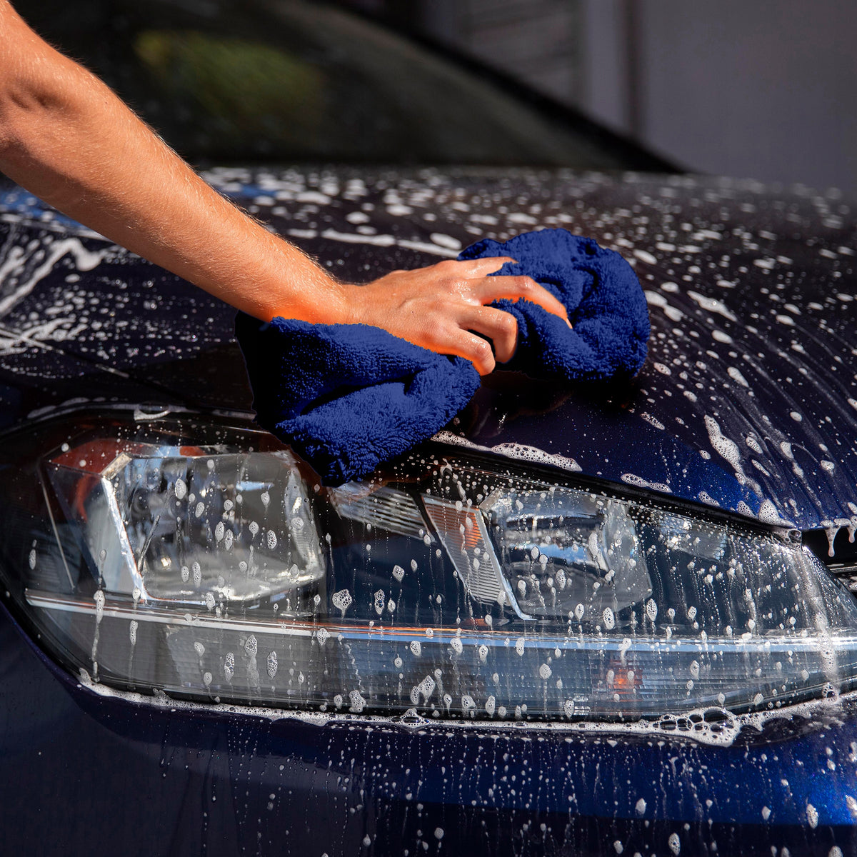 Microfiber towel for drying the car 90x60 cm Printlook navy blue 800 gsm EAN (GTIN) 5906843242919