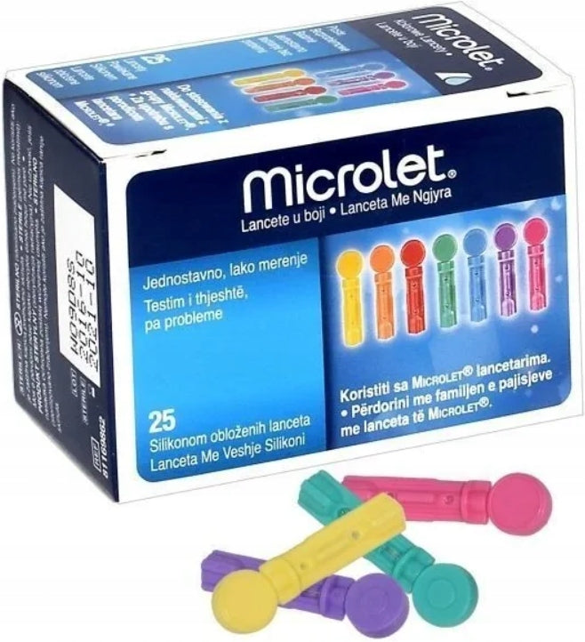 Microlet Colored Lancets, 25 Pieces Medical device no