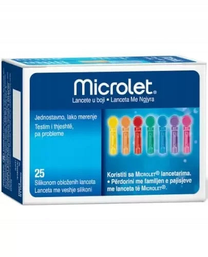 Microlet Colored Lancets, 25 Pieces Packaging status original