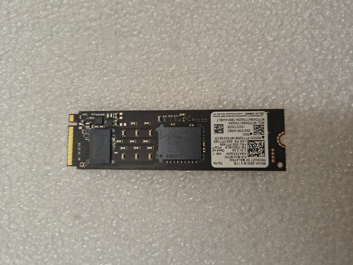 Micron 2500 2280 1TB M.2 PCIe Gen4 x4 SSD Manufacturer code MTFDKBA1T0QGN