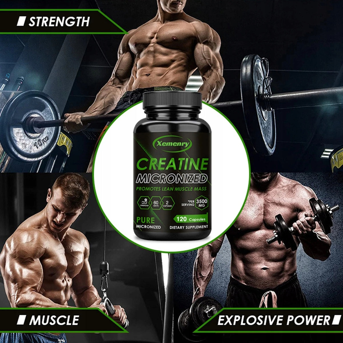 Micronized creatine capsules 3500 mg – testosterone booster for husbands Packaging status original