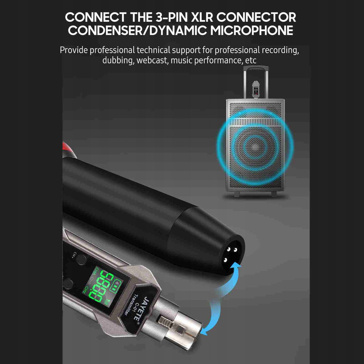 Microphone connected to wireless converter NaIntelligent RB