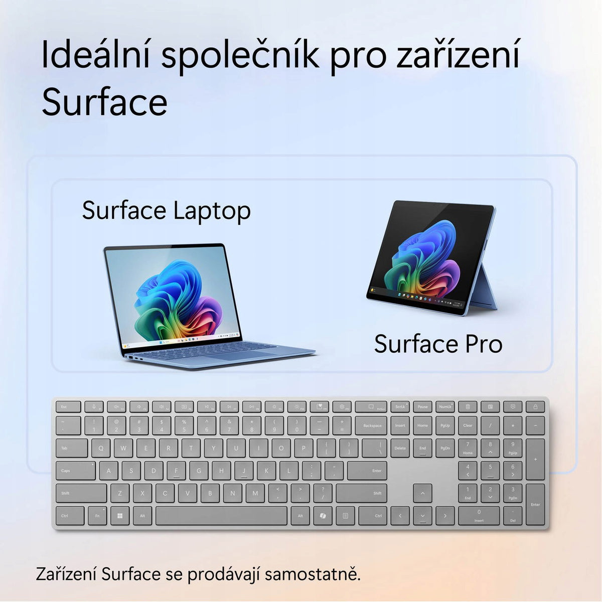Microsoft Surface Keyboard (2. edice) Bezdrátová Bluetooth US layout Šedá Manufacturer Microsoft