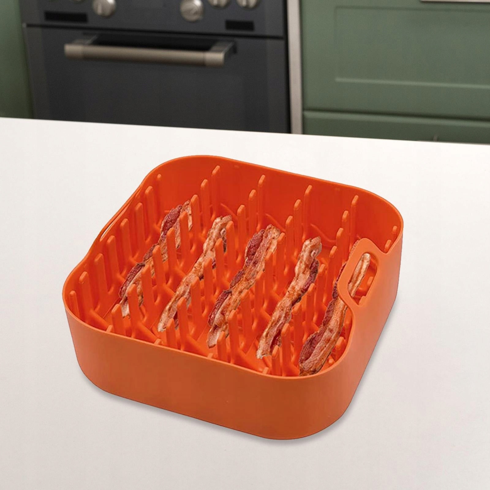 Microwave Cooker Silicone Cooking Accessory Reusable Bacon Rack and Tray
