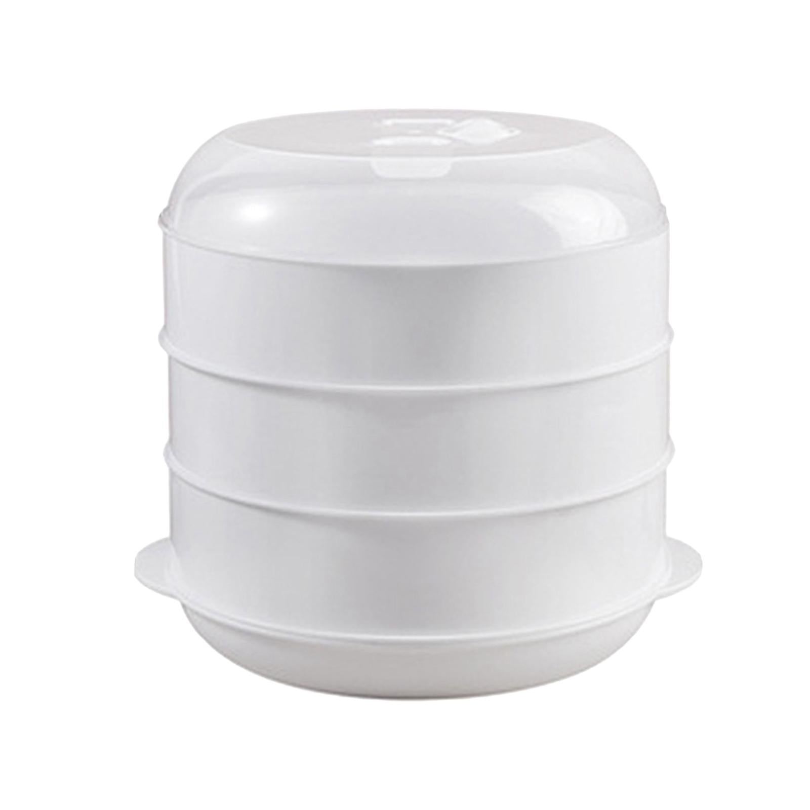 Microwave Food Steamer Cooking Cookware with Lid Cooker three layer Packaging status original