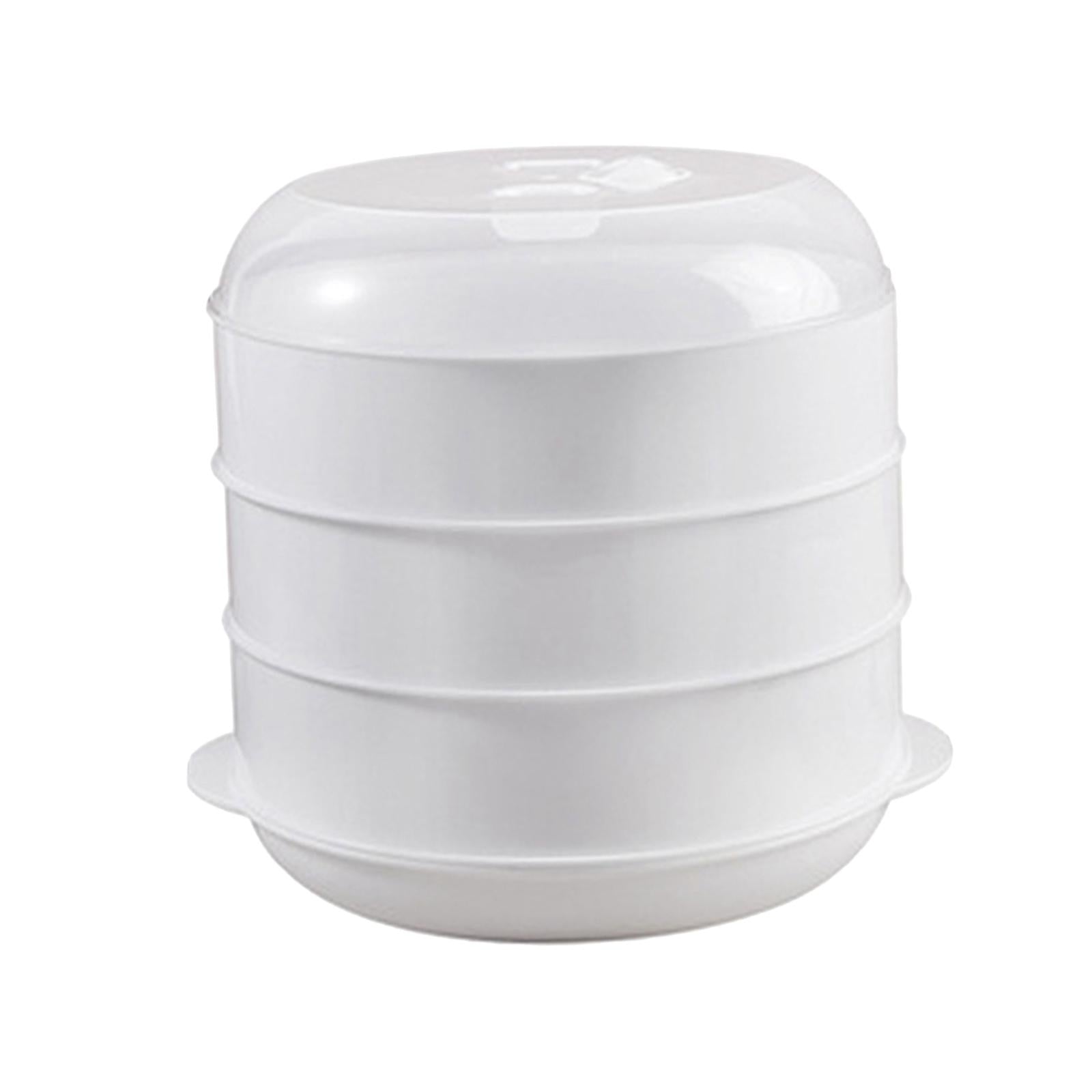 Microwave Food Steamer Cooking Cookware with Lid Cooker three layer