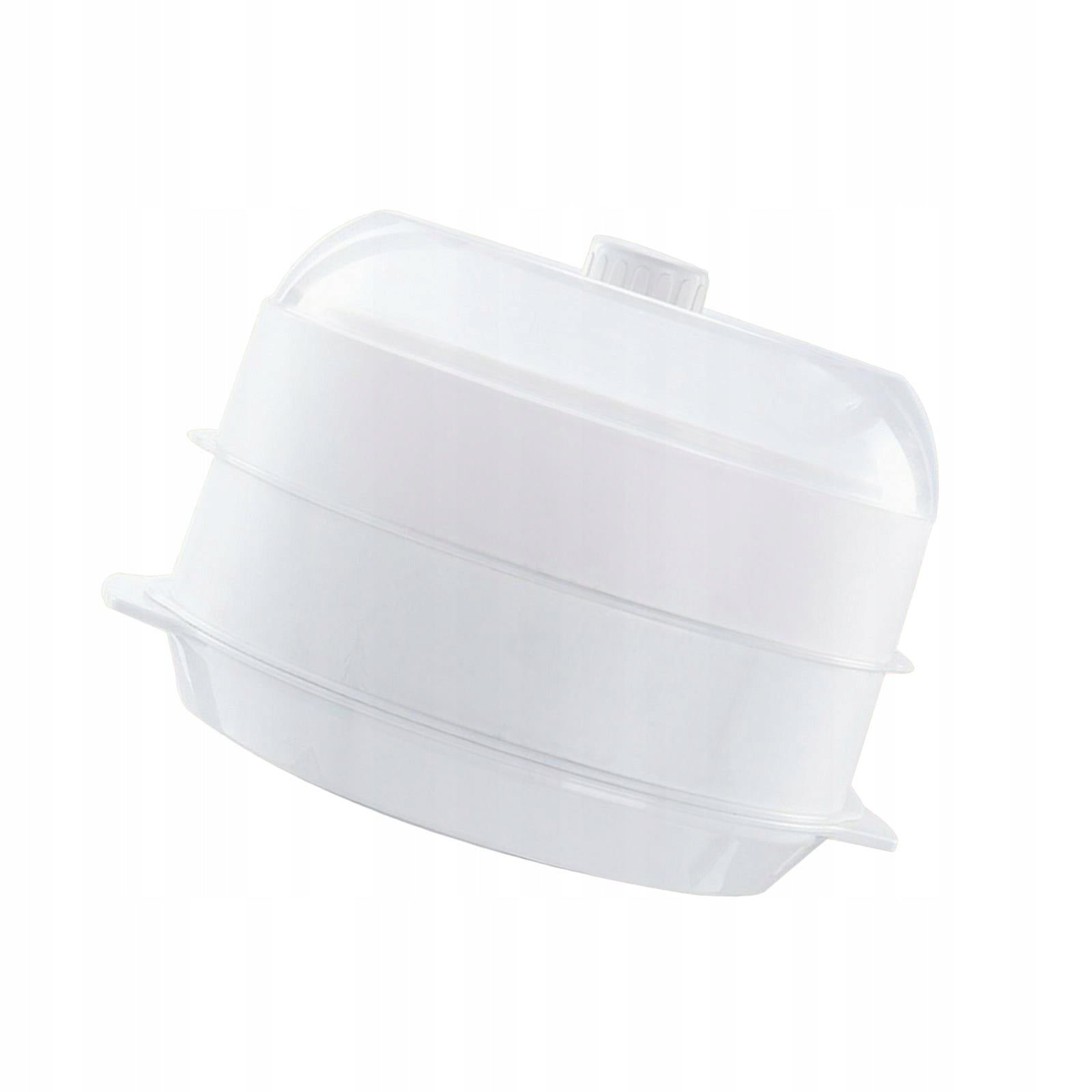 Microwave Food Steamer Stackable Kitchen Steaming white double layer