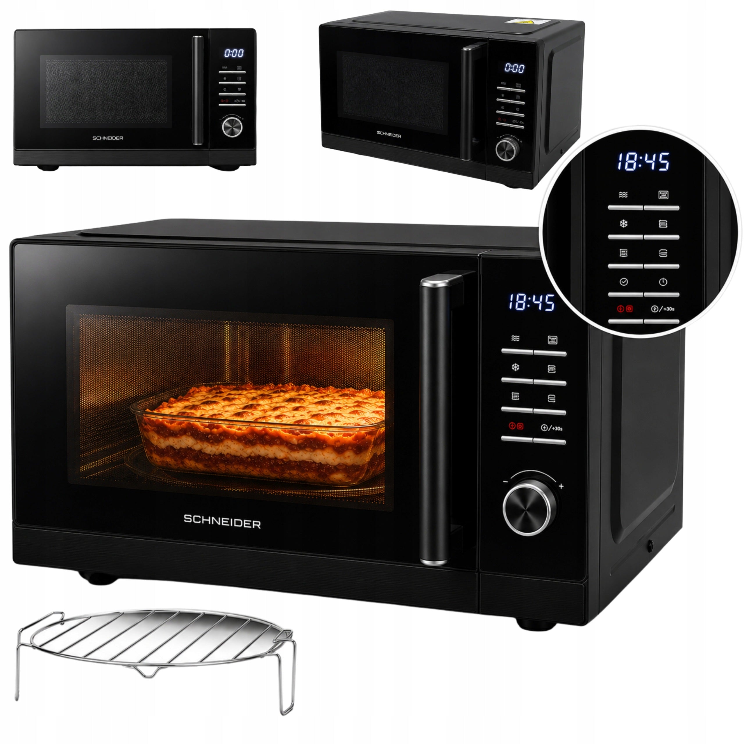 Microwave Oven SCHNEIDER 25L Microwave Grill 1000W Defrosting LED