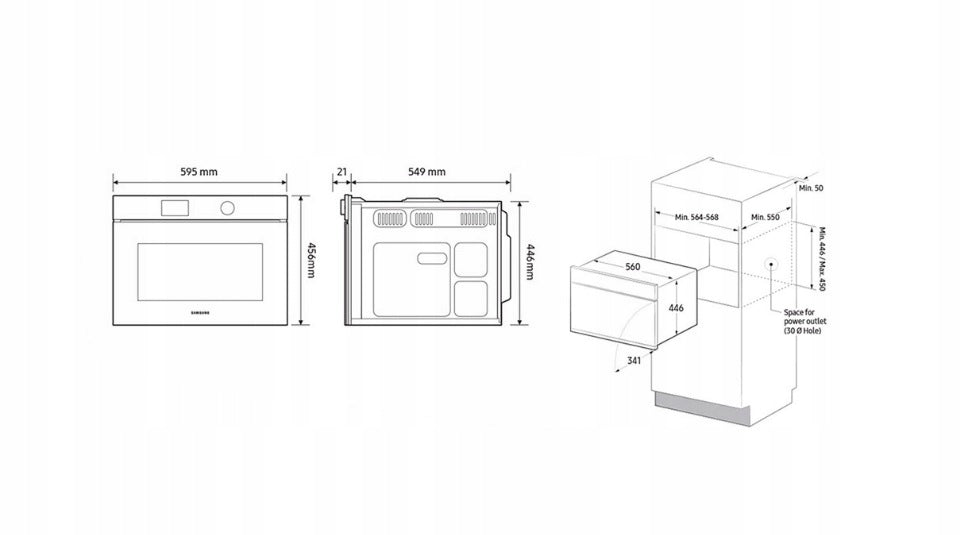 Microwave Samsung Combi Series 4 NQ5B4363EBS, black / steel Manufacturer code NQ5B4363EBS/U5