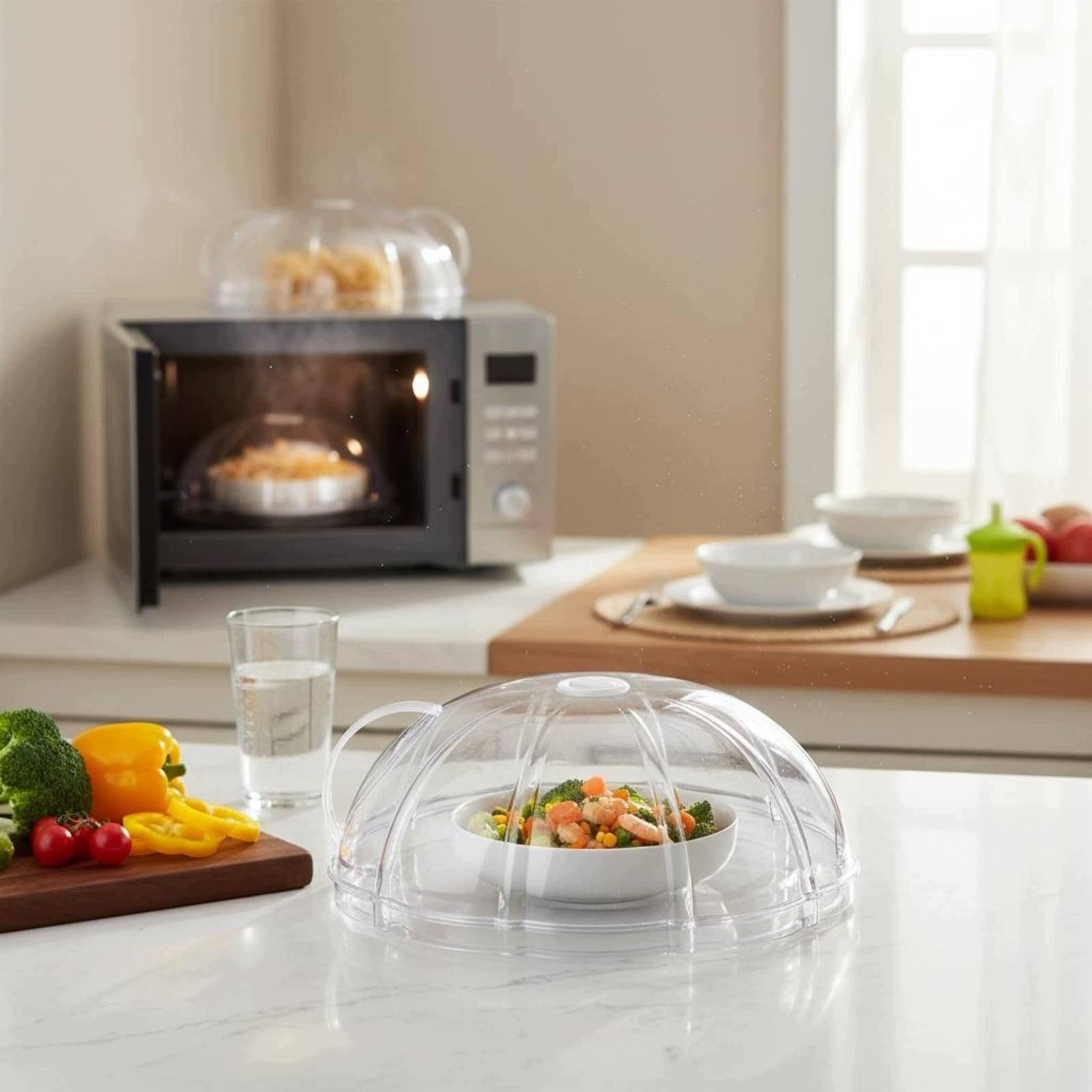 Microwave Splatter Cover High Temperature Resistant with Base Plate Brand no brand