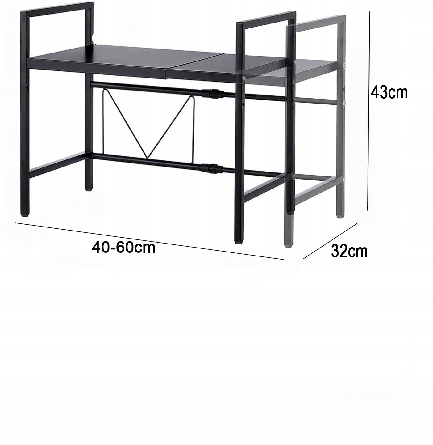 Microwave Stand Shelf Sliding Adjustable Telescopic Loft Organizer Color other