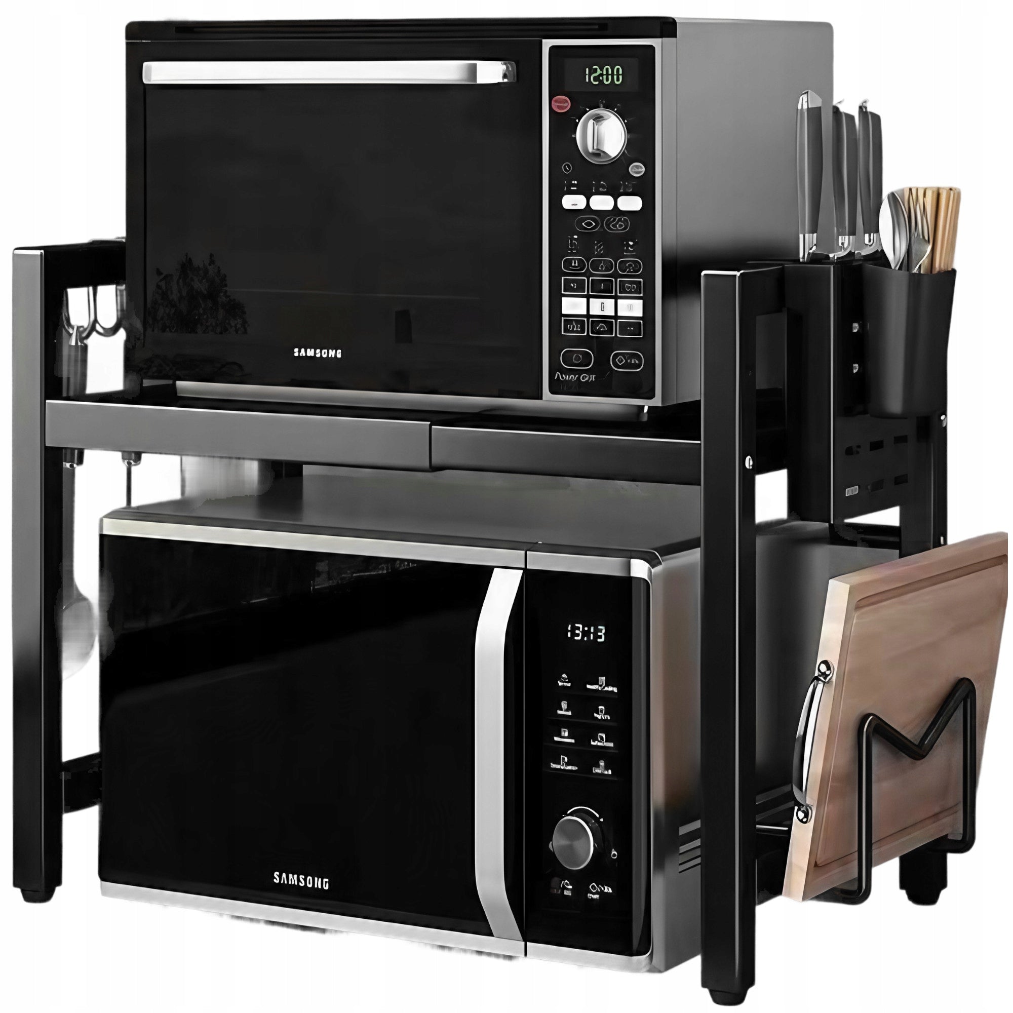 Microwave Stand Shelf Sliding Adjustable Telescopic Loft Organizer