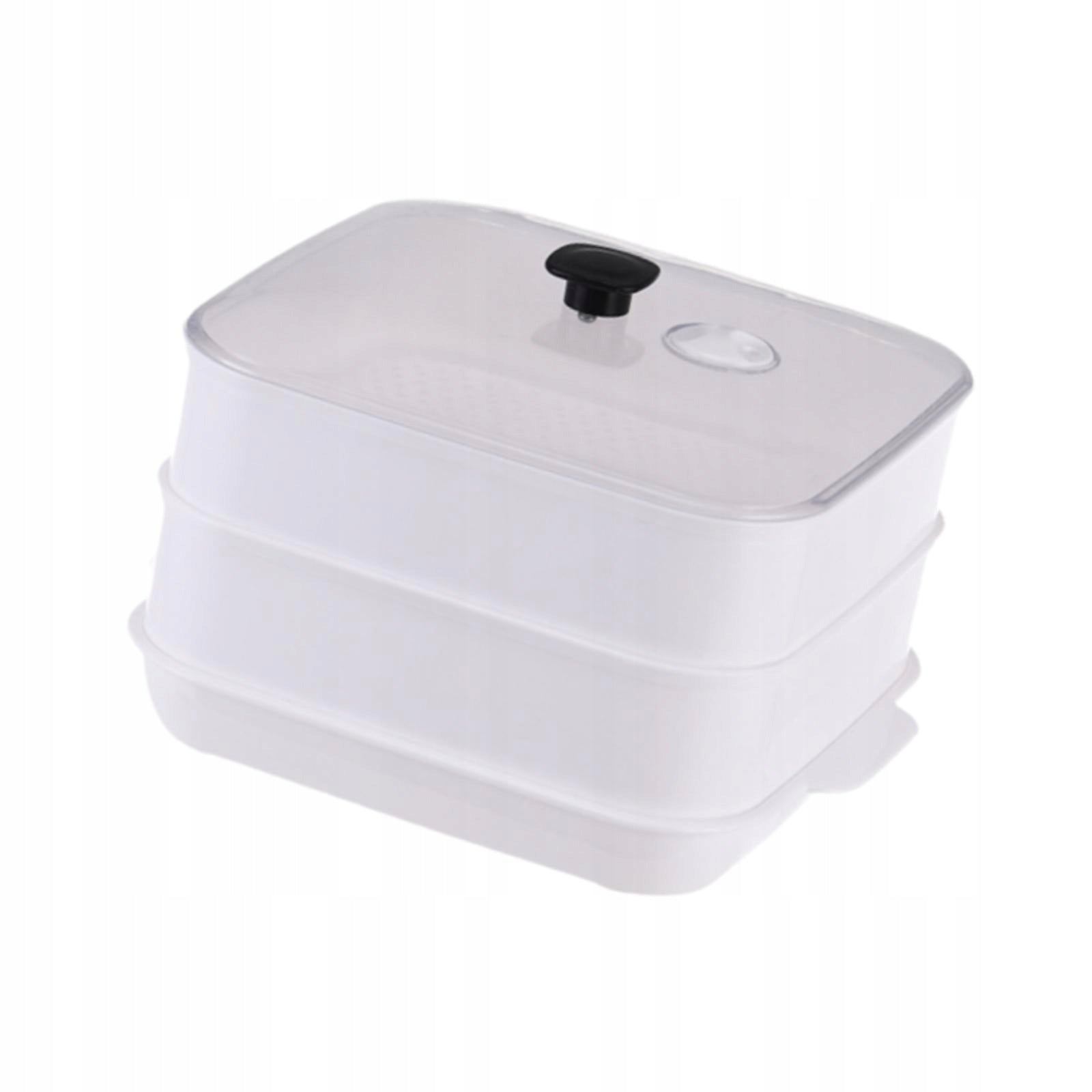 Microwave Steamer Cookware High Temperature Resistant with Lid Double Layer Packaging status original