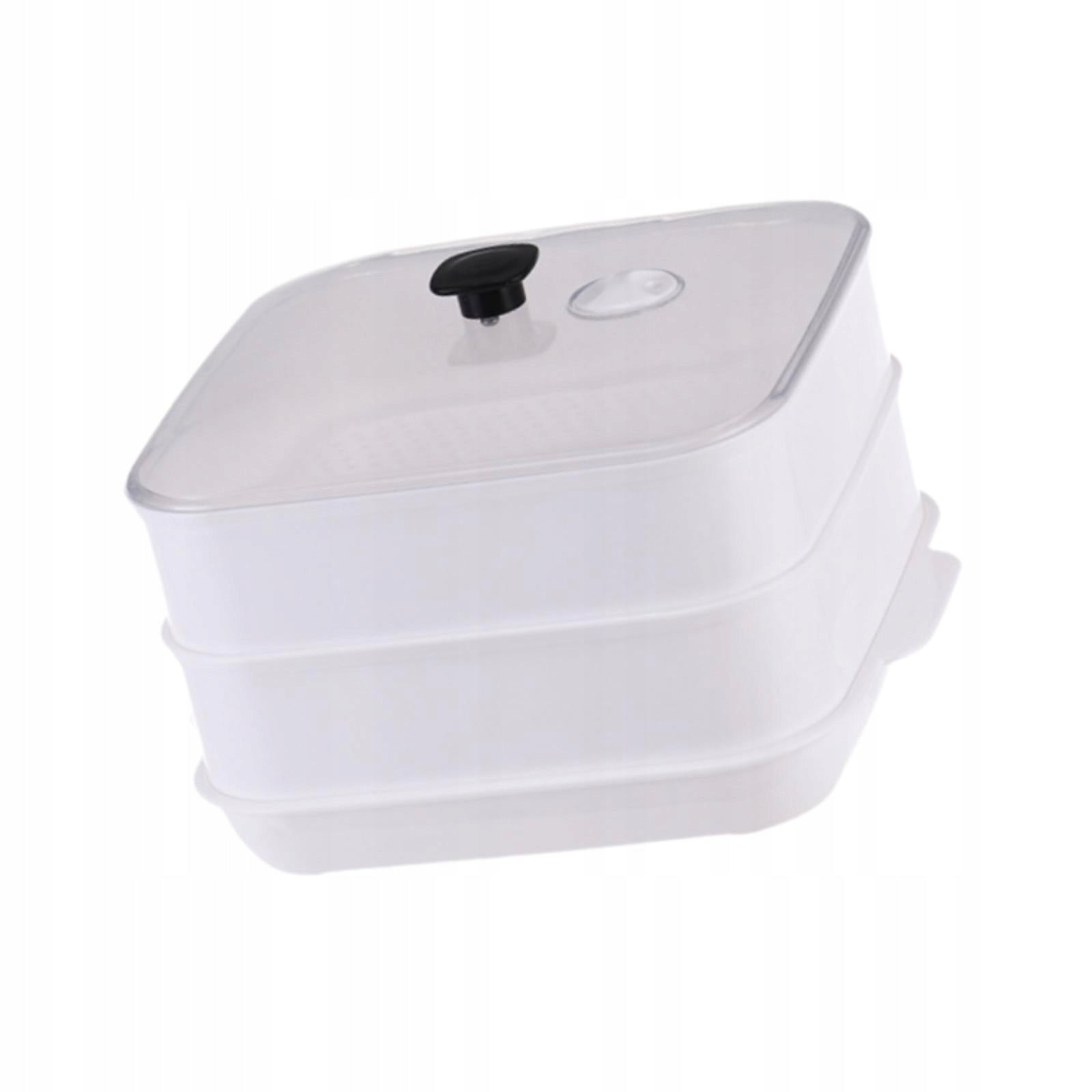 Microwave Steamer Cookware High Temperature Resistant with Lid Double Layer