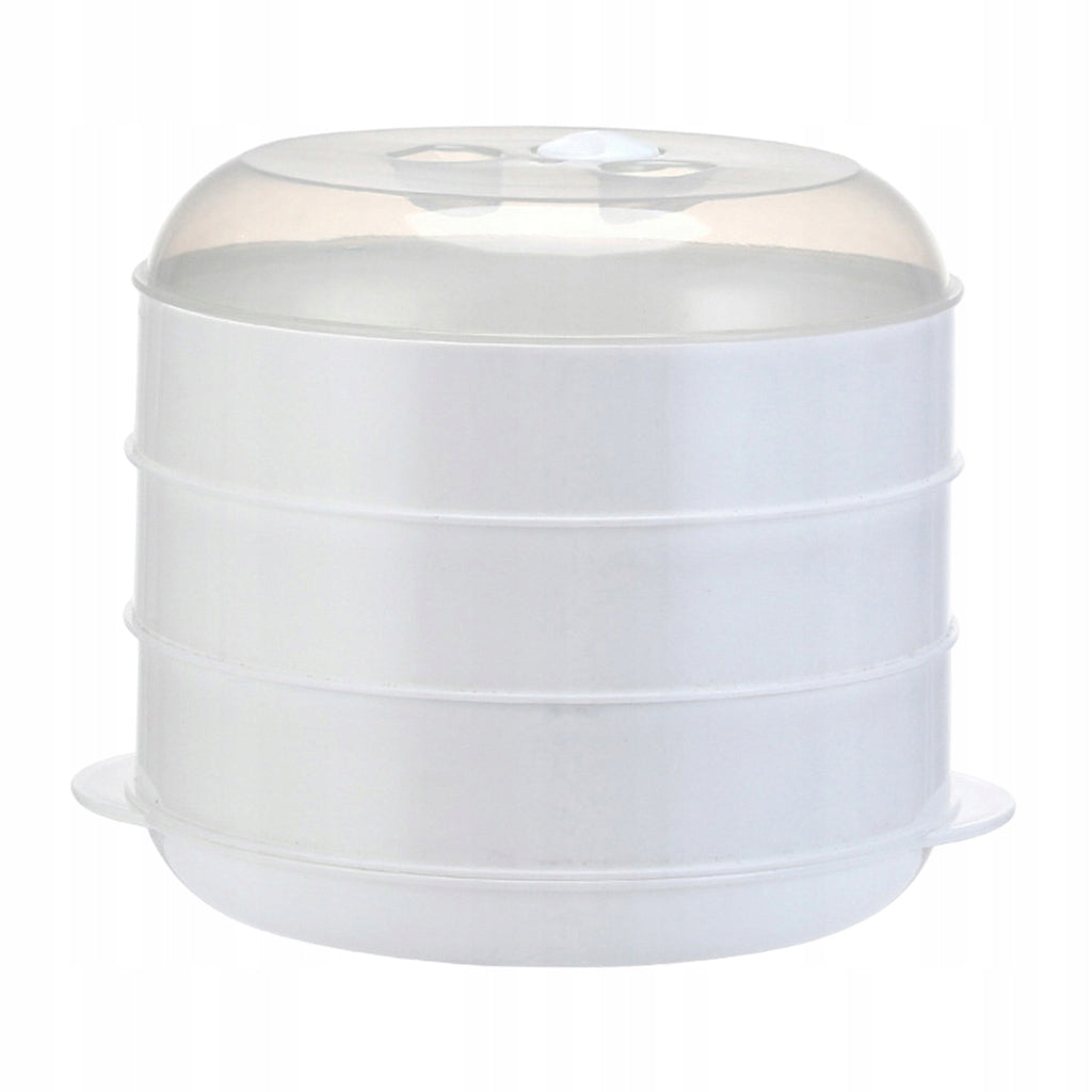 Microwave Steamer Round Food Steamer BPA Free Heating Steamer with L 3 Tier