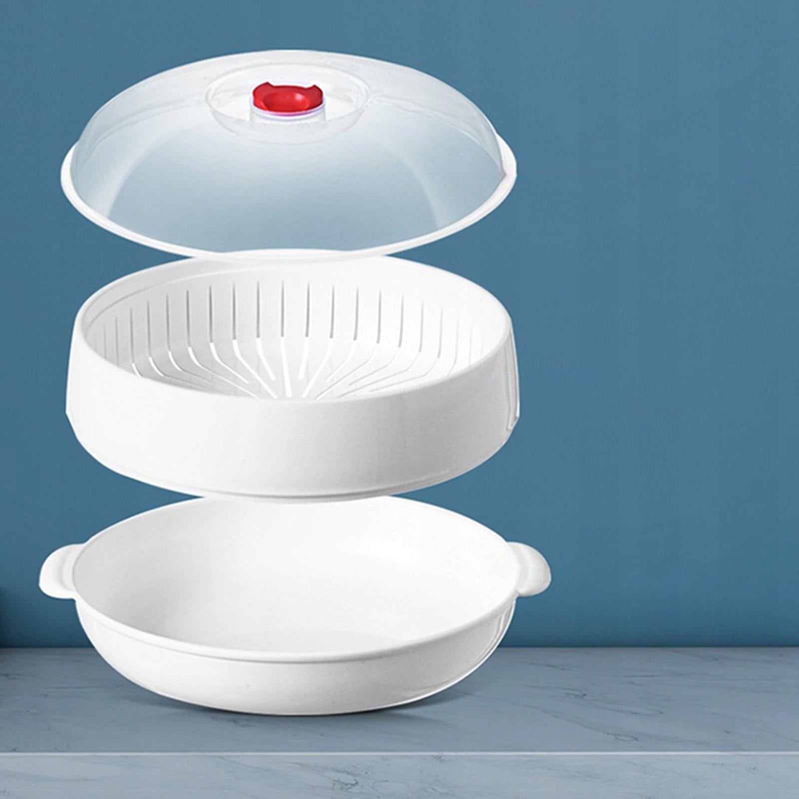 Microwave Steamer Steaming Utensil Food Storage Container Soup Bowl round Packaging status original
