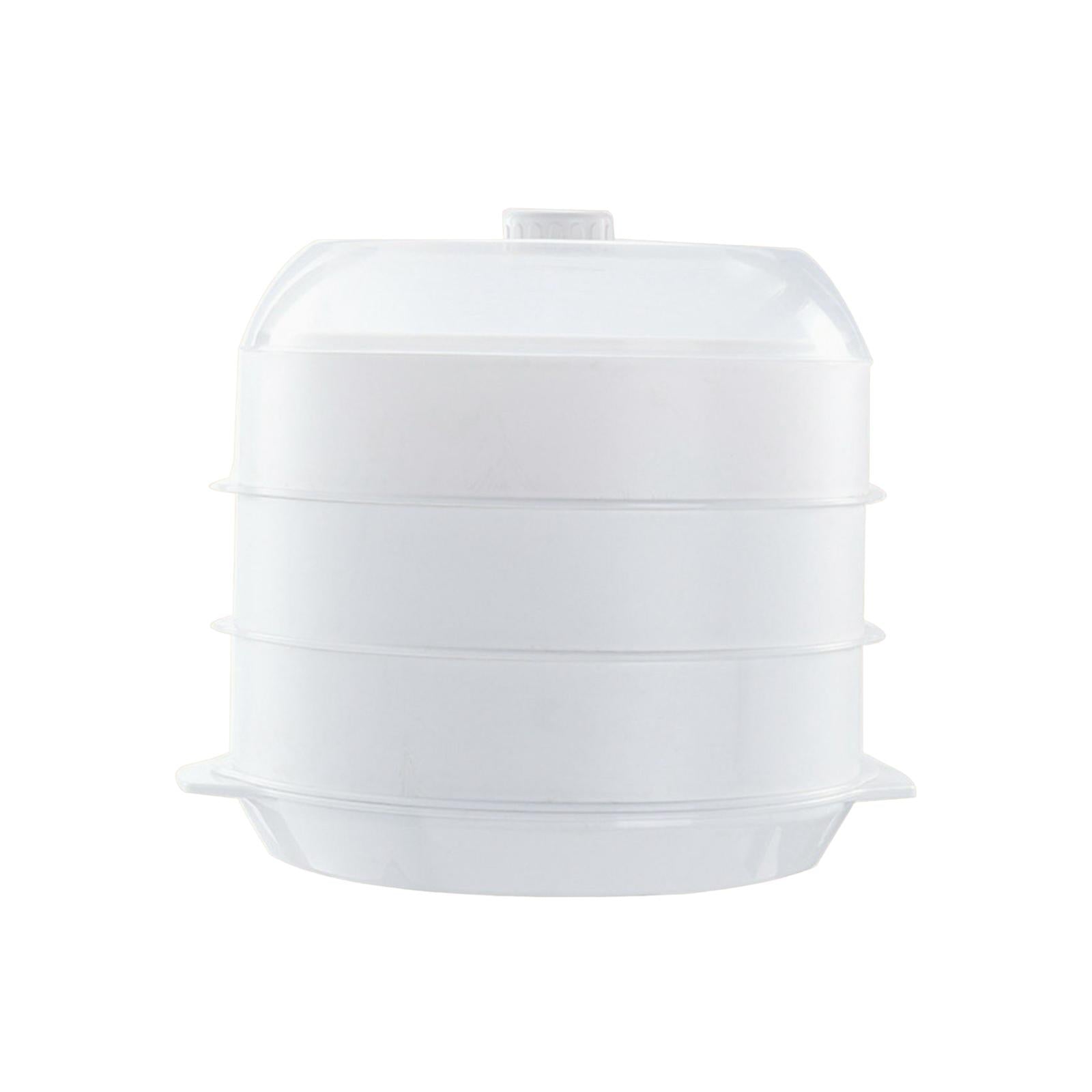Microwave Steamer Transparent Lid Cooking Fast for white three layer Packaging status original