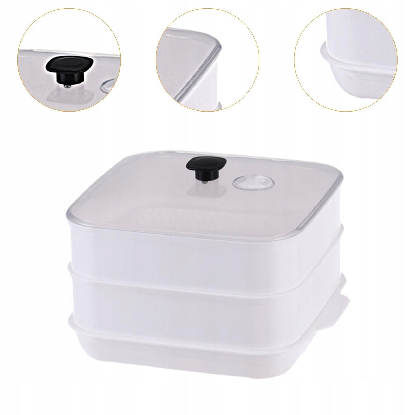 Microwave Steamer with Cover Kitchen Utensils Vegetable Double Layer Packaging status original