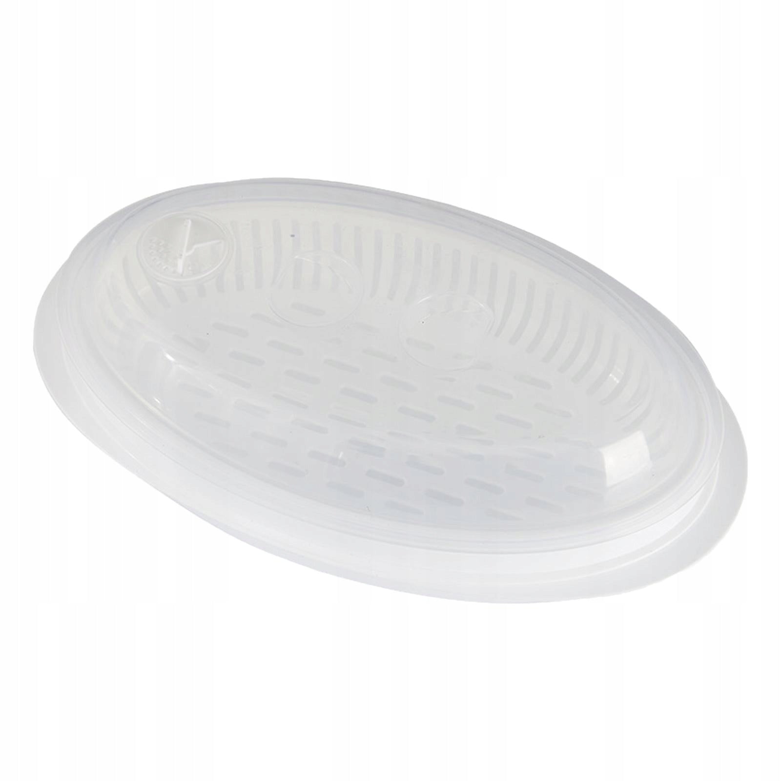 Microwave Steamer with Vented Lid Plastic Basket Steamed Fish Container